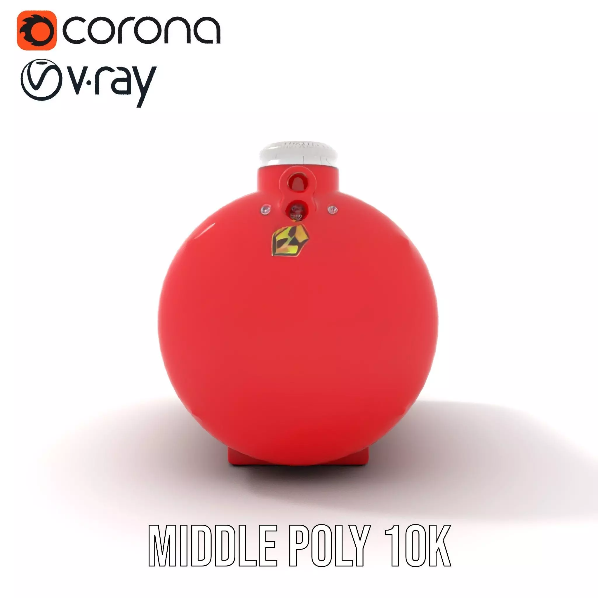 Red Cylindrical Pressure Tank Model Pack Low-poly 3D model_7