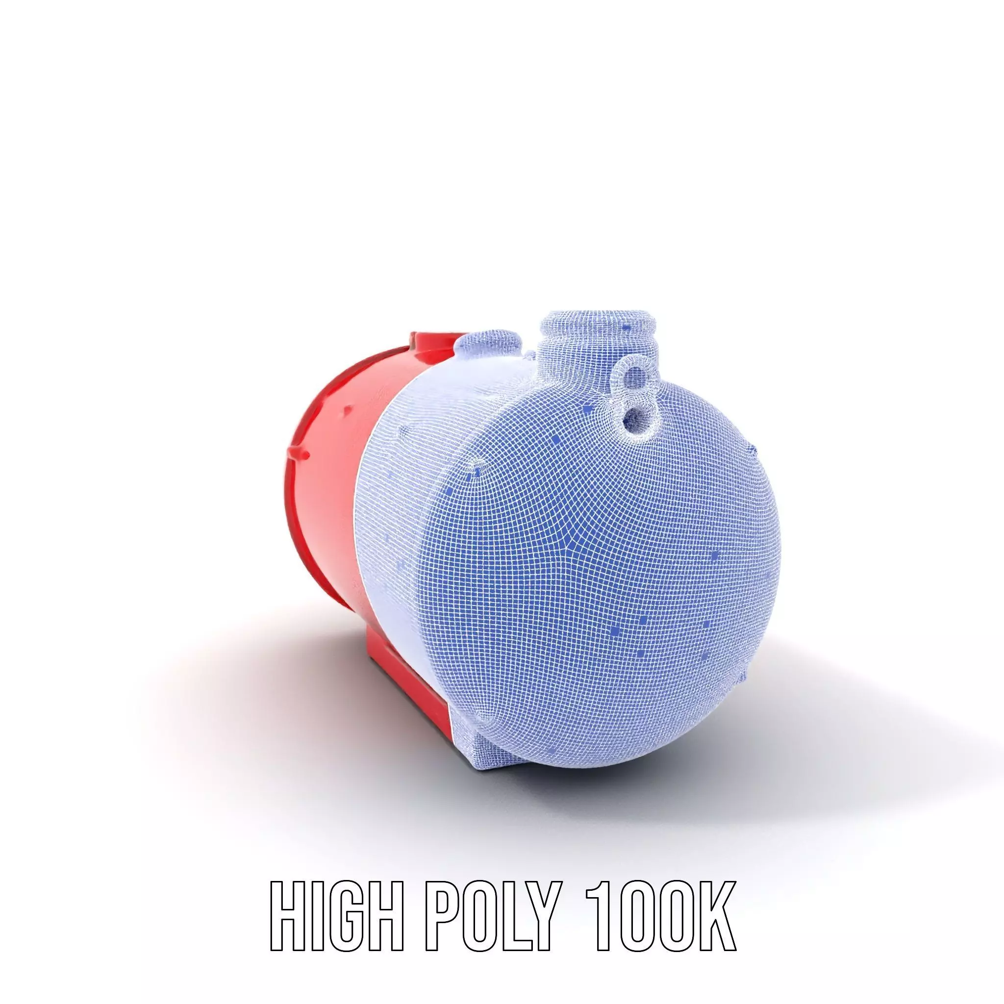 Red Cylindrical Pressure Tank Model Pack Low-poly 3D model_5