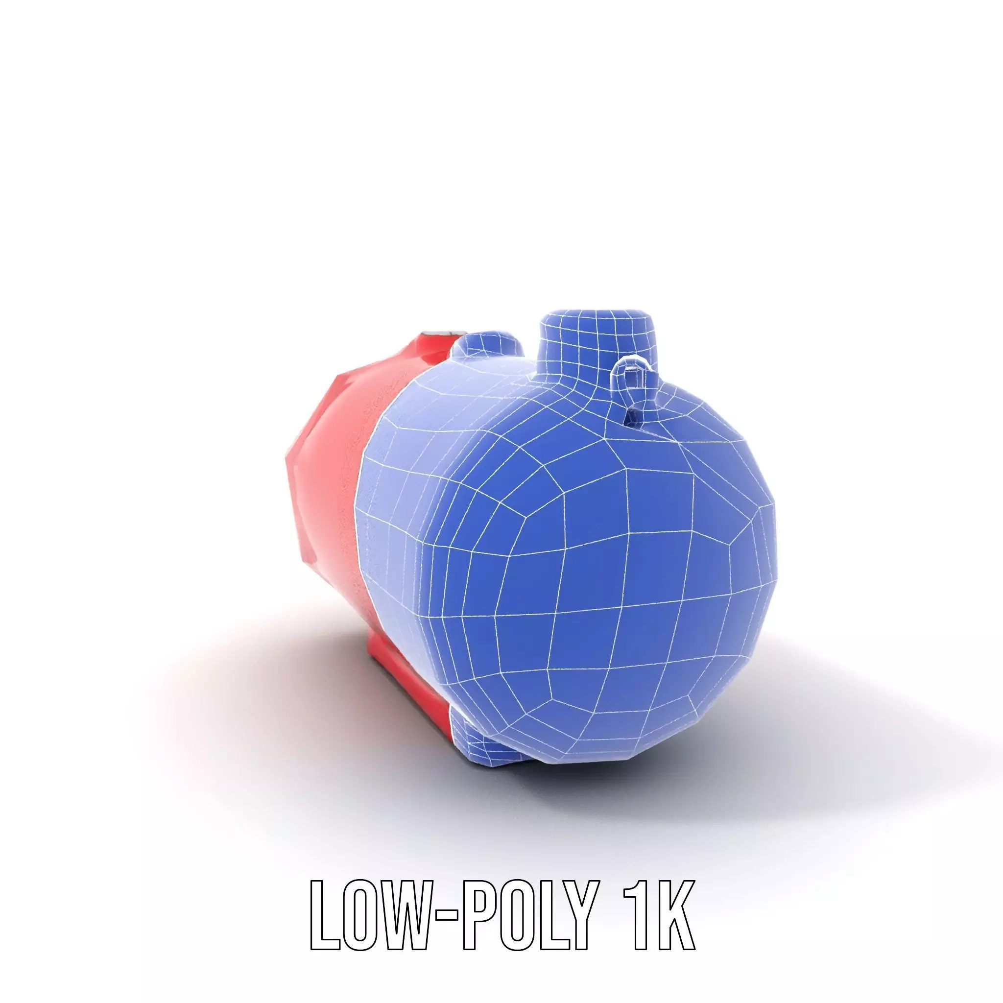 Red Cylindrical Pressure Tank Model Pack Low-poly 3D model_28