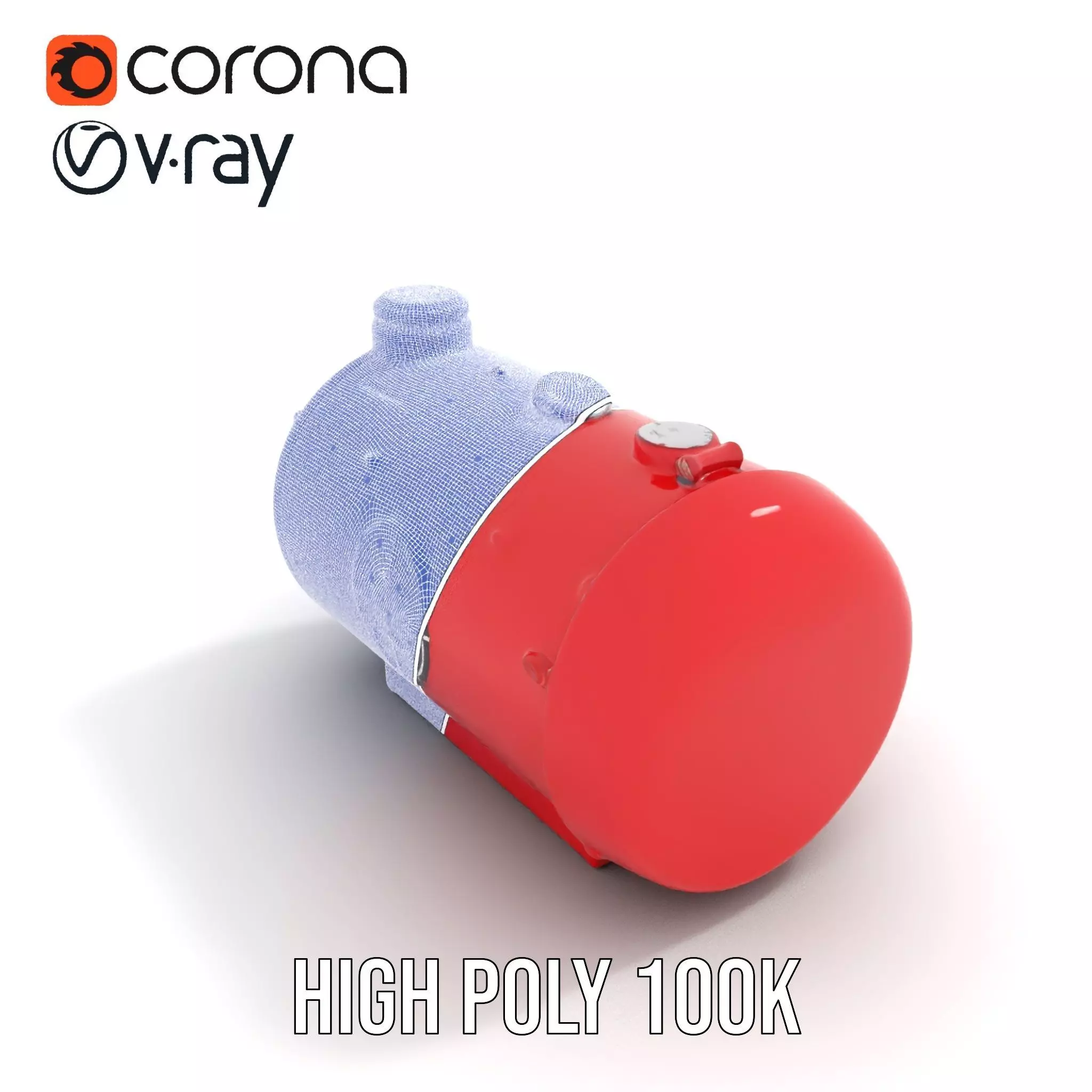 Red Cylindrical Pressure Tank Model Pack Low-poly 3D model_23