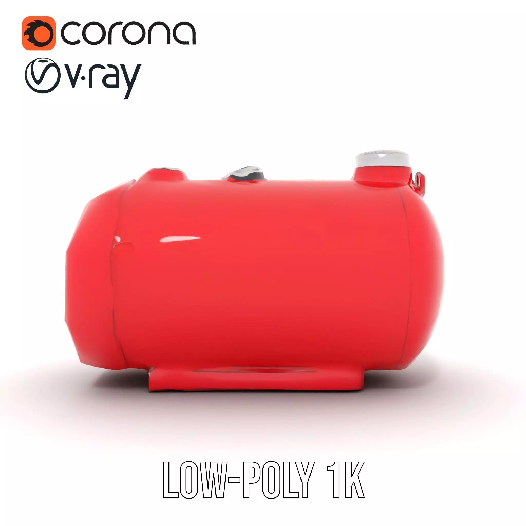 Red Cylindrical Pressure Tank Model Pack Low-poly 3D model_31