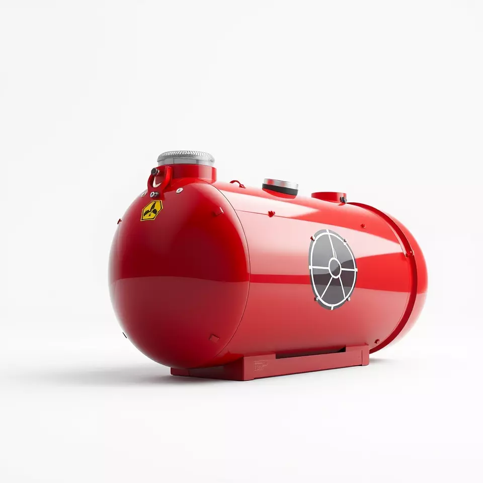 Red Cylindrical Pressure Tank Model Pack Low-poly 3D model_3