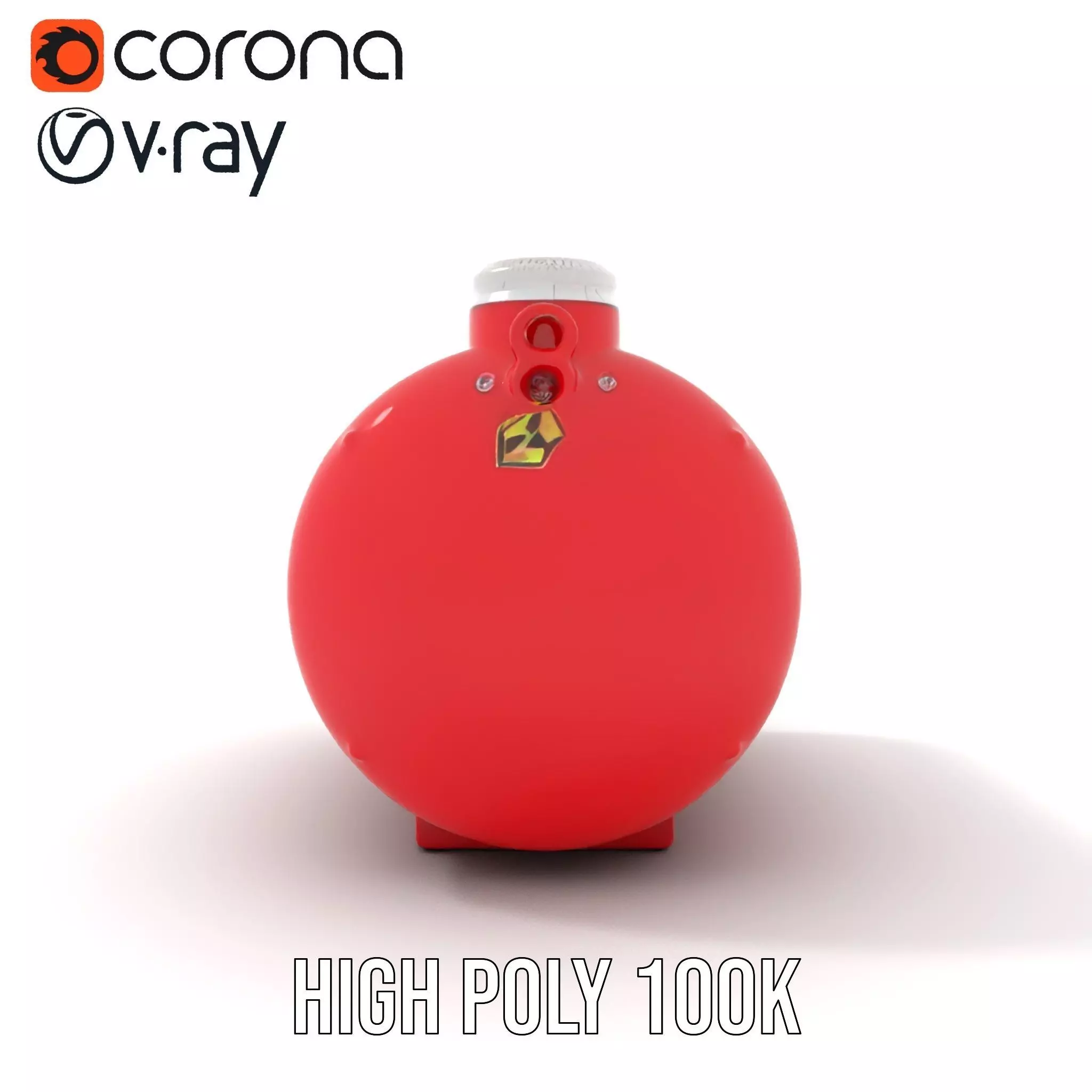 Red Cylindrical Pressure Tank Model Pack Low-poly 3D model_18