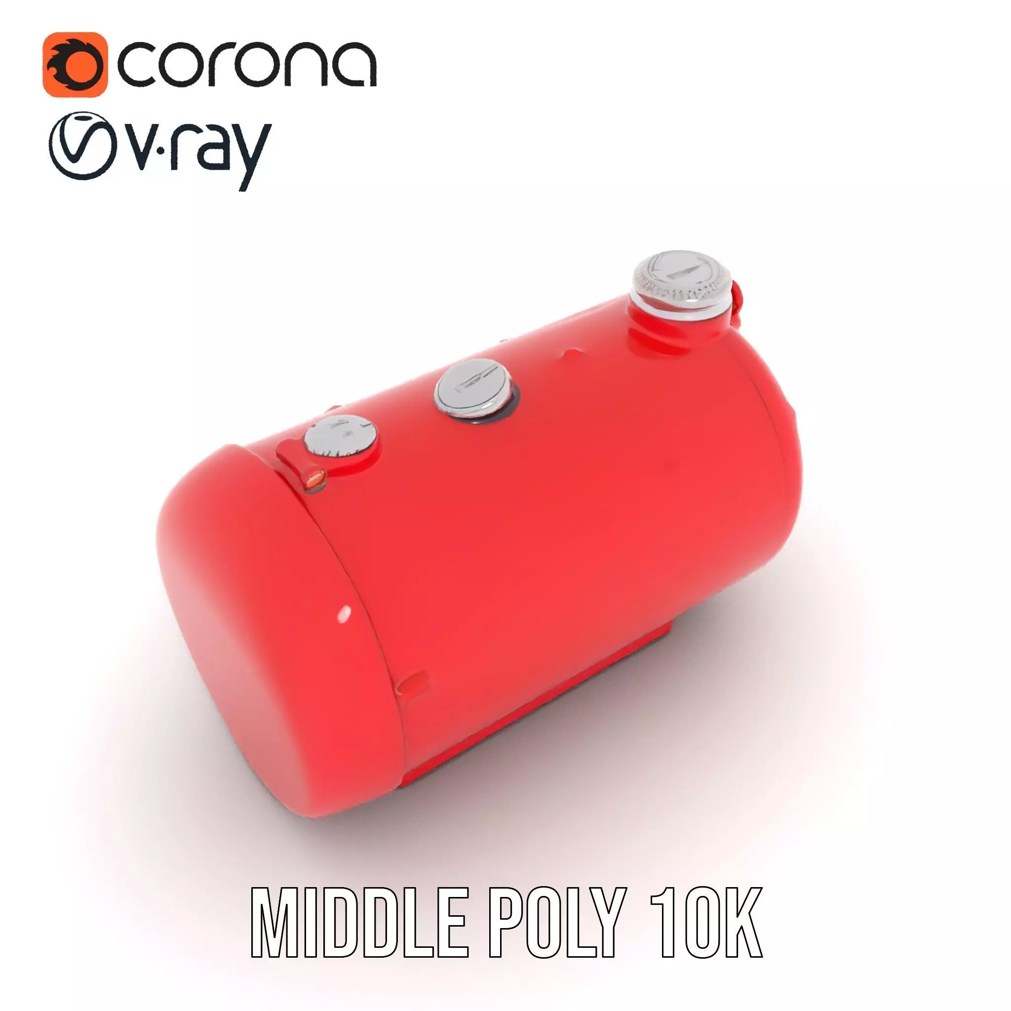 Red Cylindrical Pressure Tank Model Pack Low-poly 3D model_21