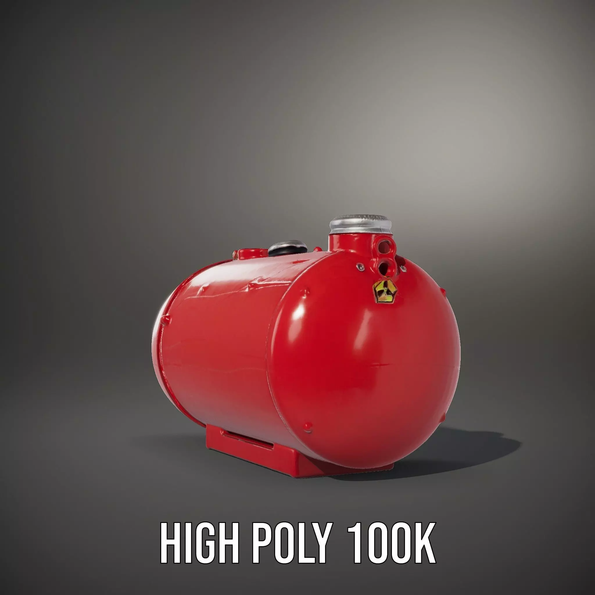 Red Cylindrical Pressure Tank Model Pack Low-poly 3D model_11
