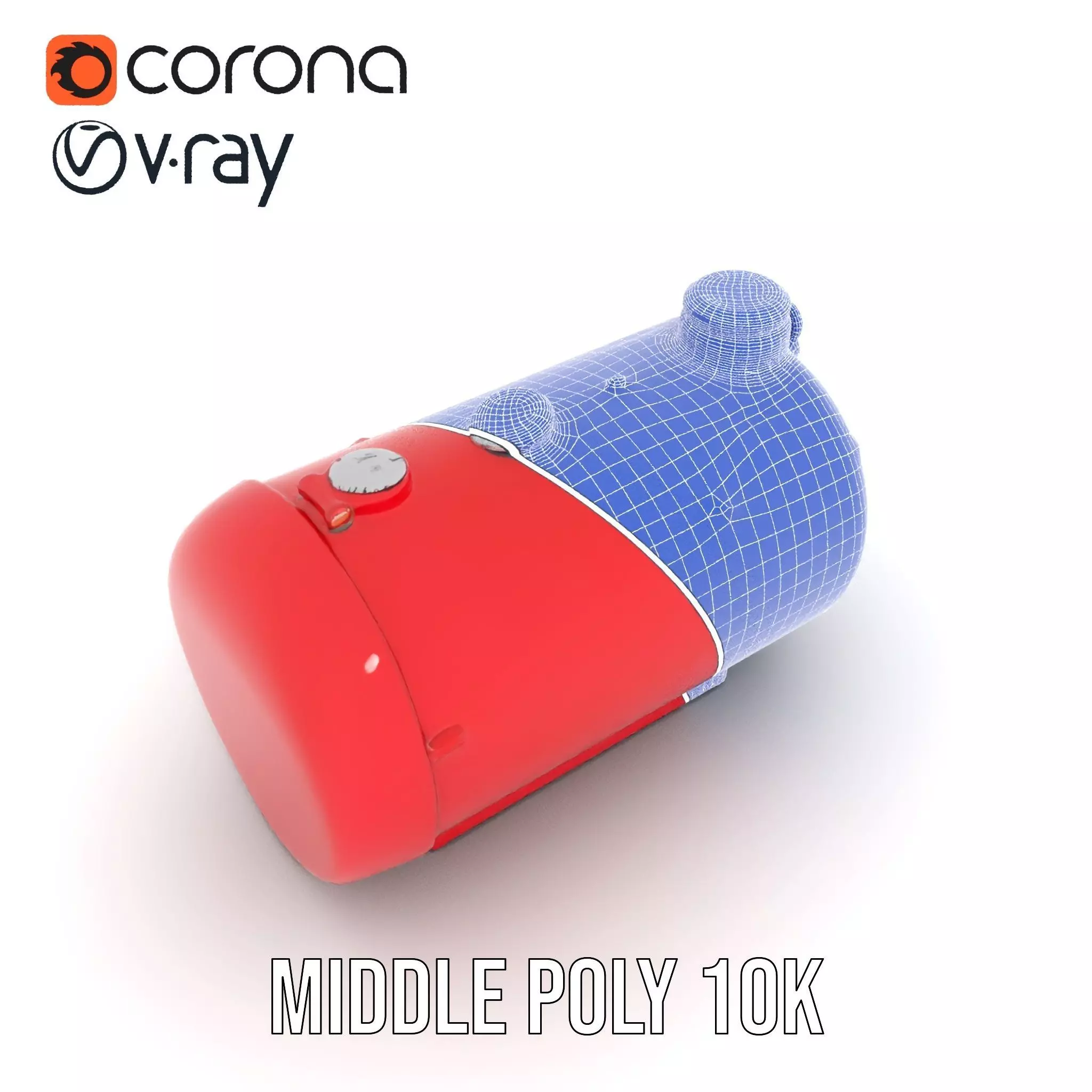 Red Cylindrical Pressure Tank Model Pack Low-poly 3D model_14