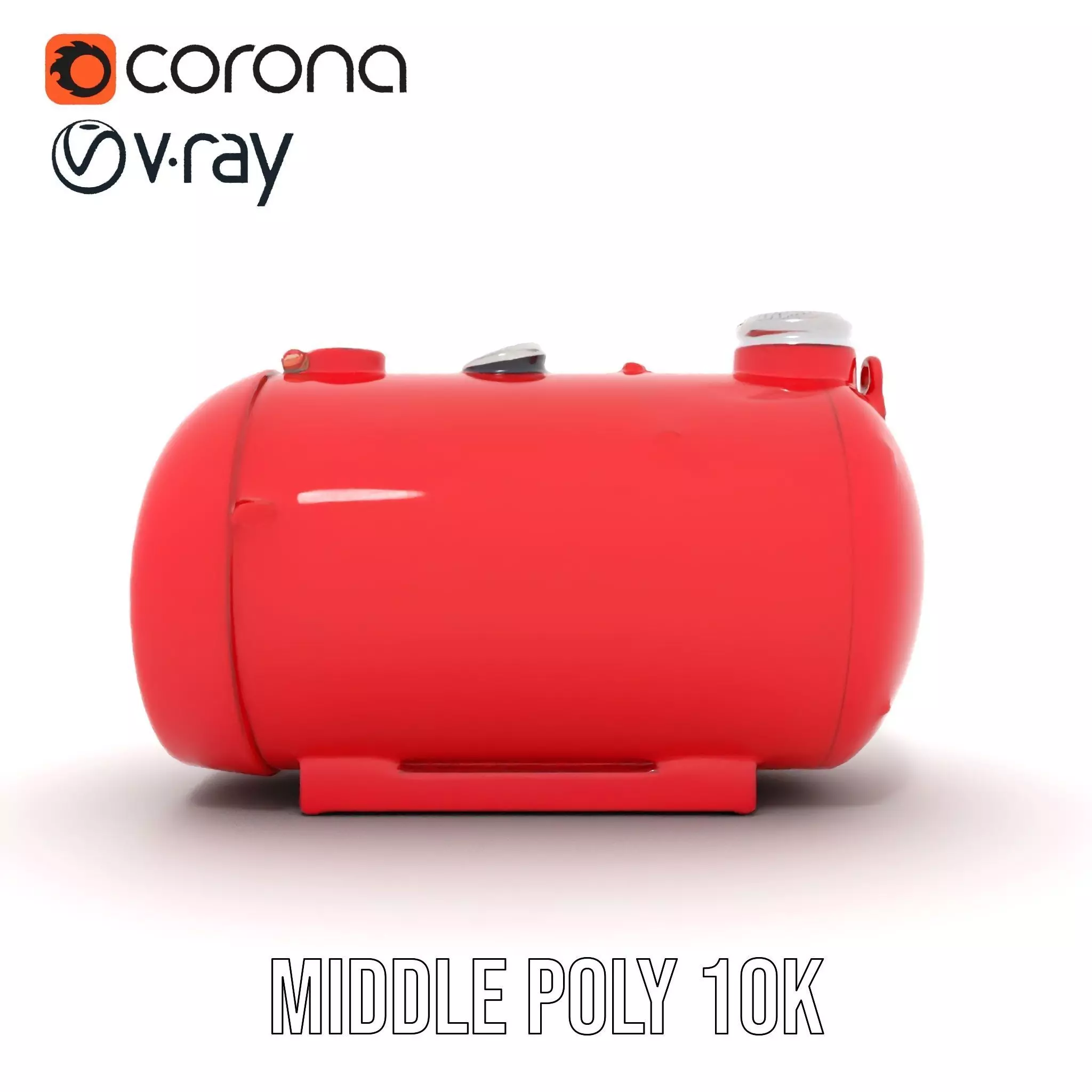 Red Cylindrical Pressure Tank Model Pack Low-poly 3D model_19