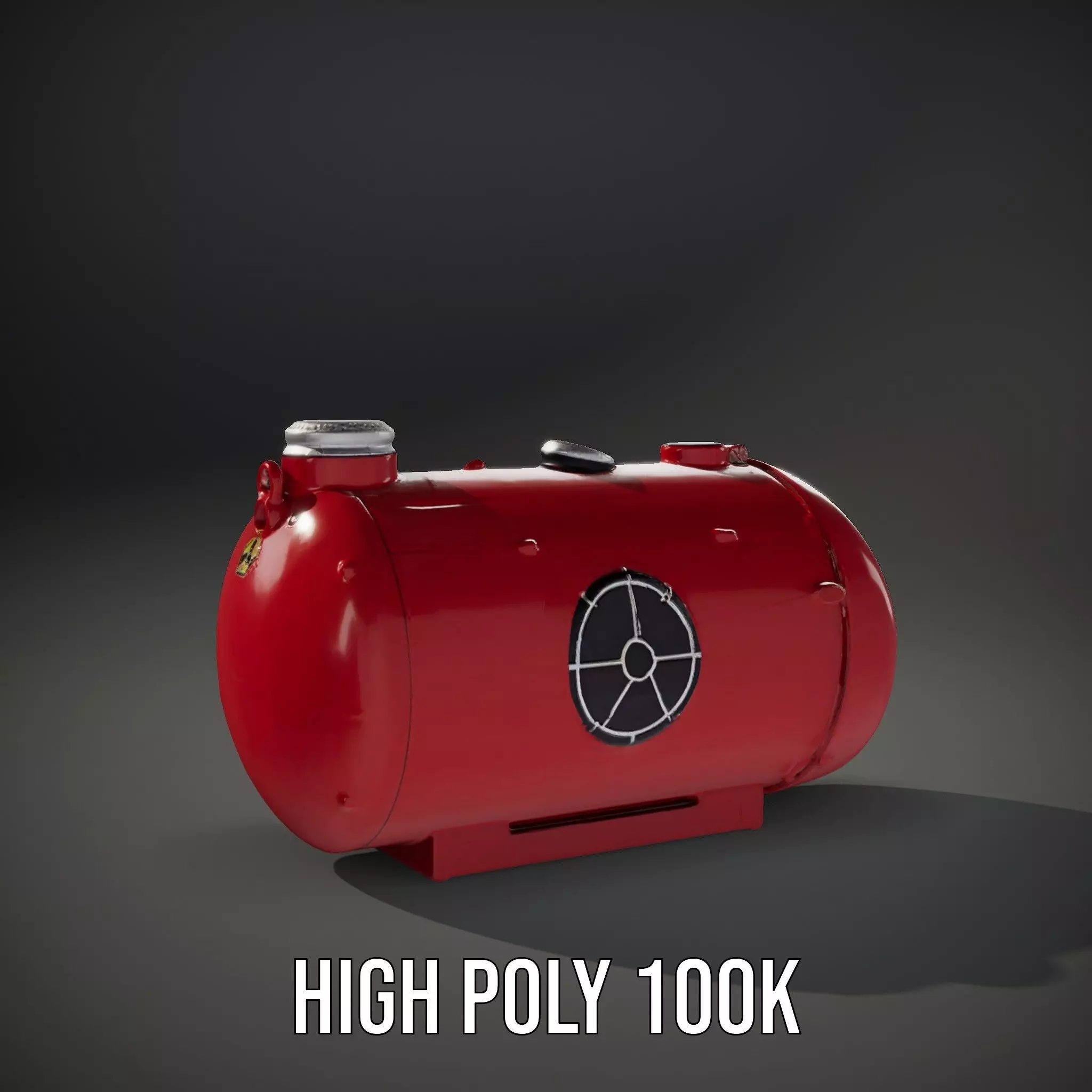 Red Cylindrical Pressure Tank Model Pack Low-poly 3D model_9
