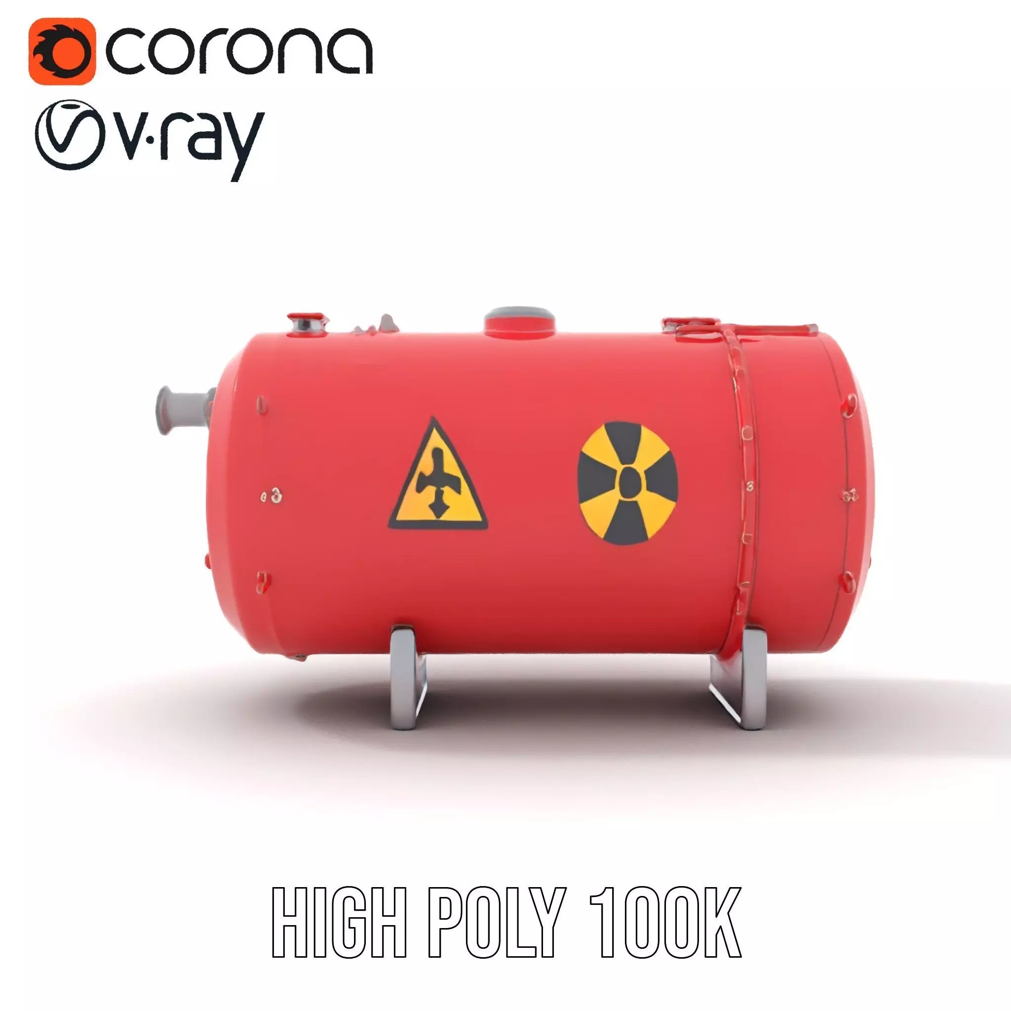 Industrial Hazard Tank model pack with warning signs Low-poly 3D model_28