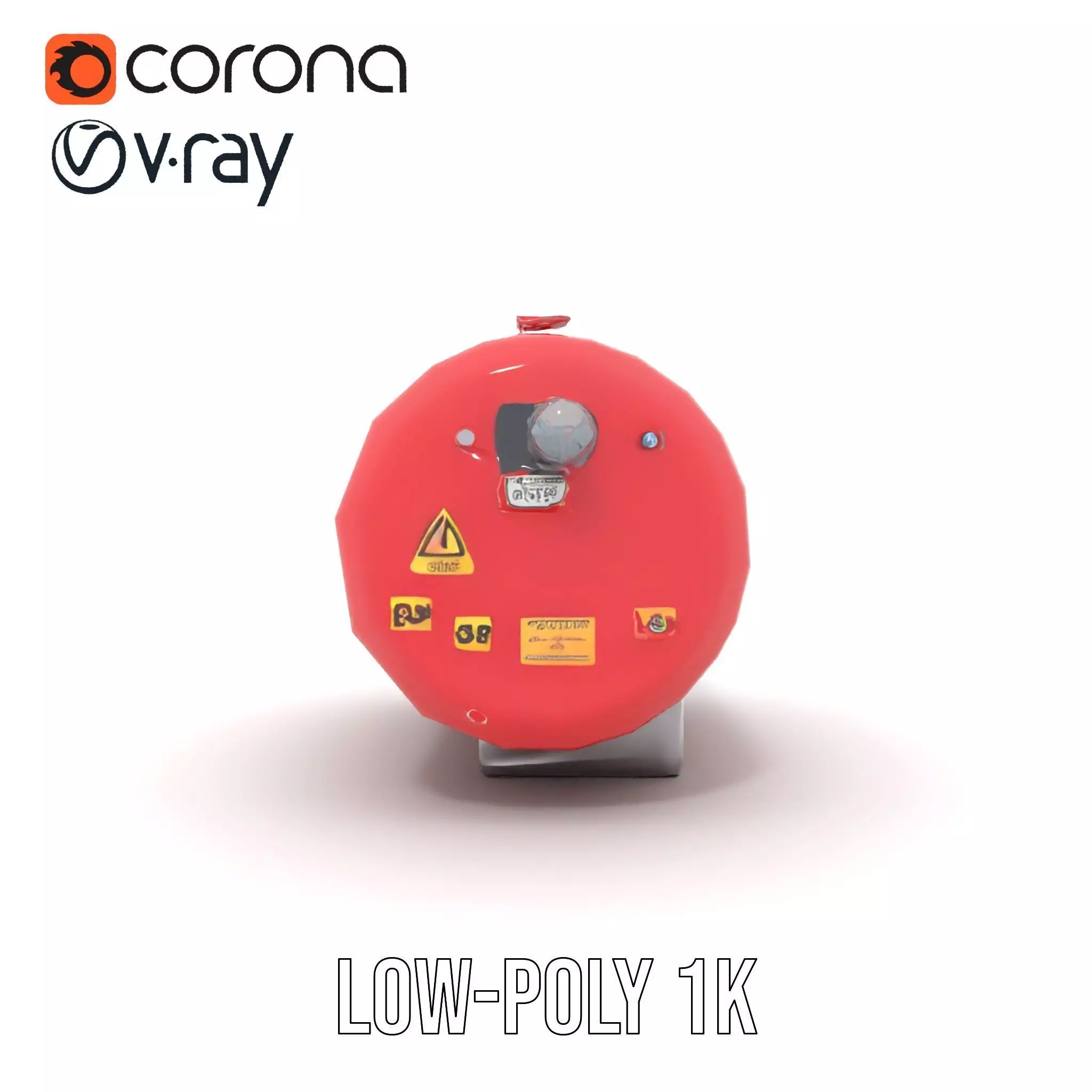 Industrial Hazard Tank model pack with warning signs Low-poly 3D model_8