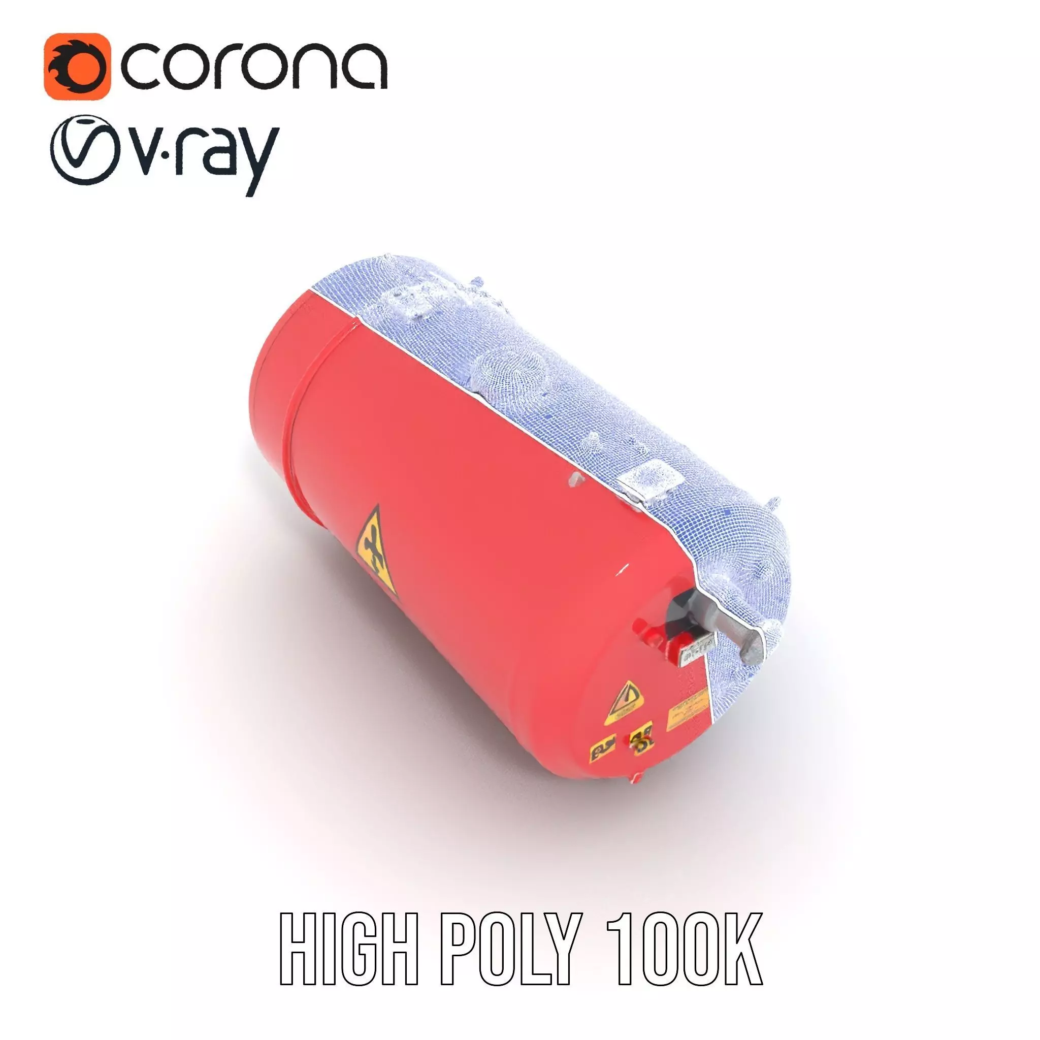 Industrial Hazard Tank model pack with warning signs Low-poly 3D model_32