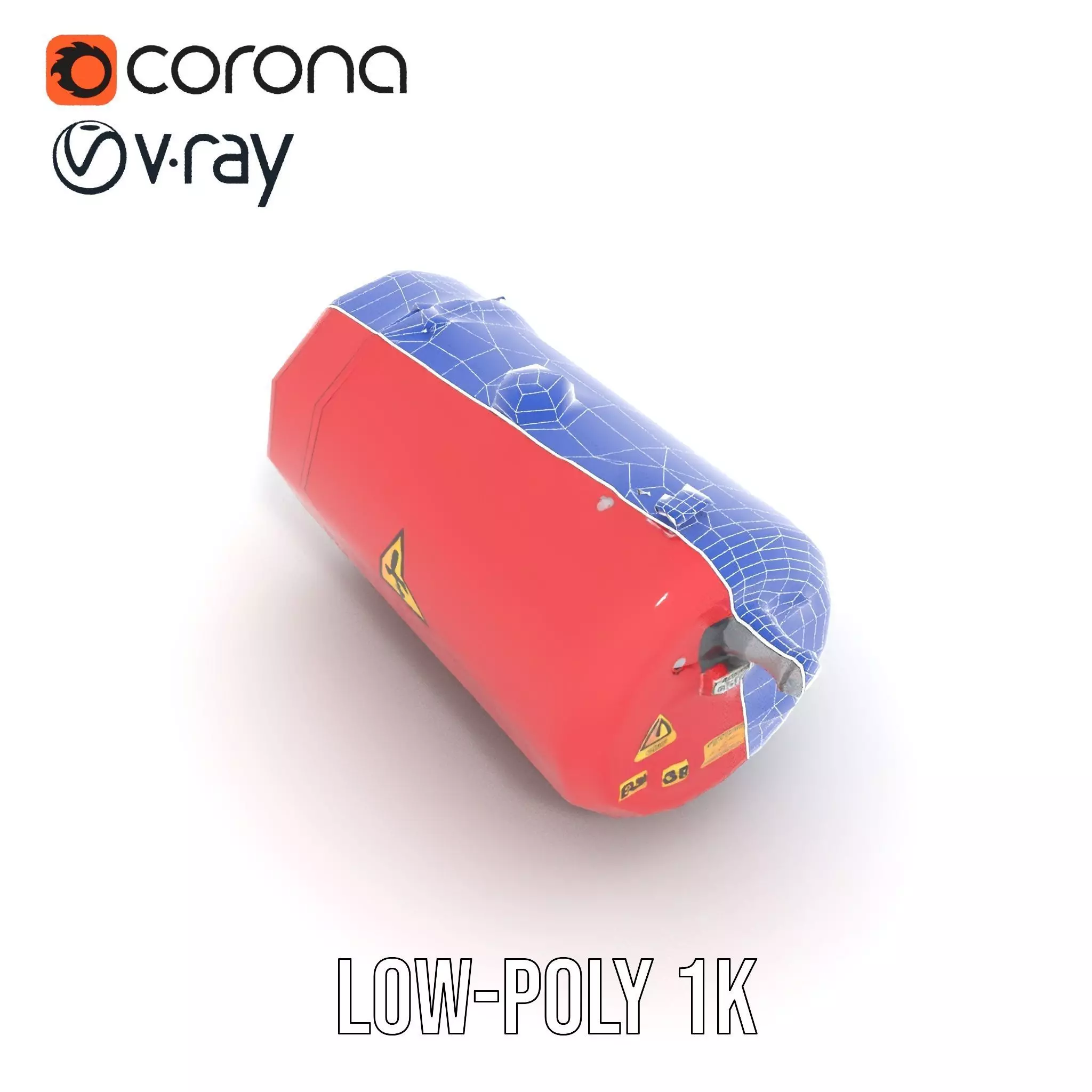 Industrial Hazard Tank model pack with warning signs Low-poly 3D model_25