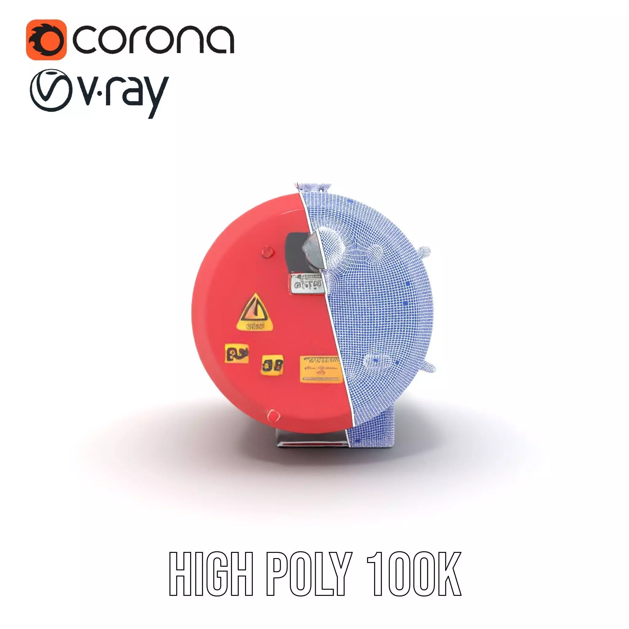 Industrial Hazard Tank model pack with warning signs Low-poly 3D model_34