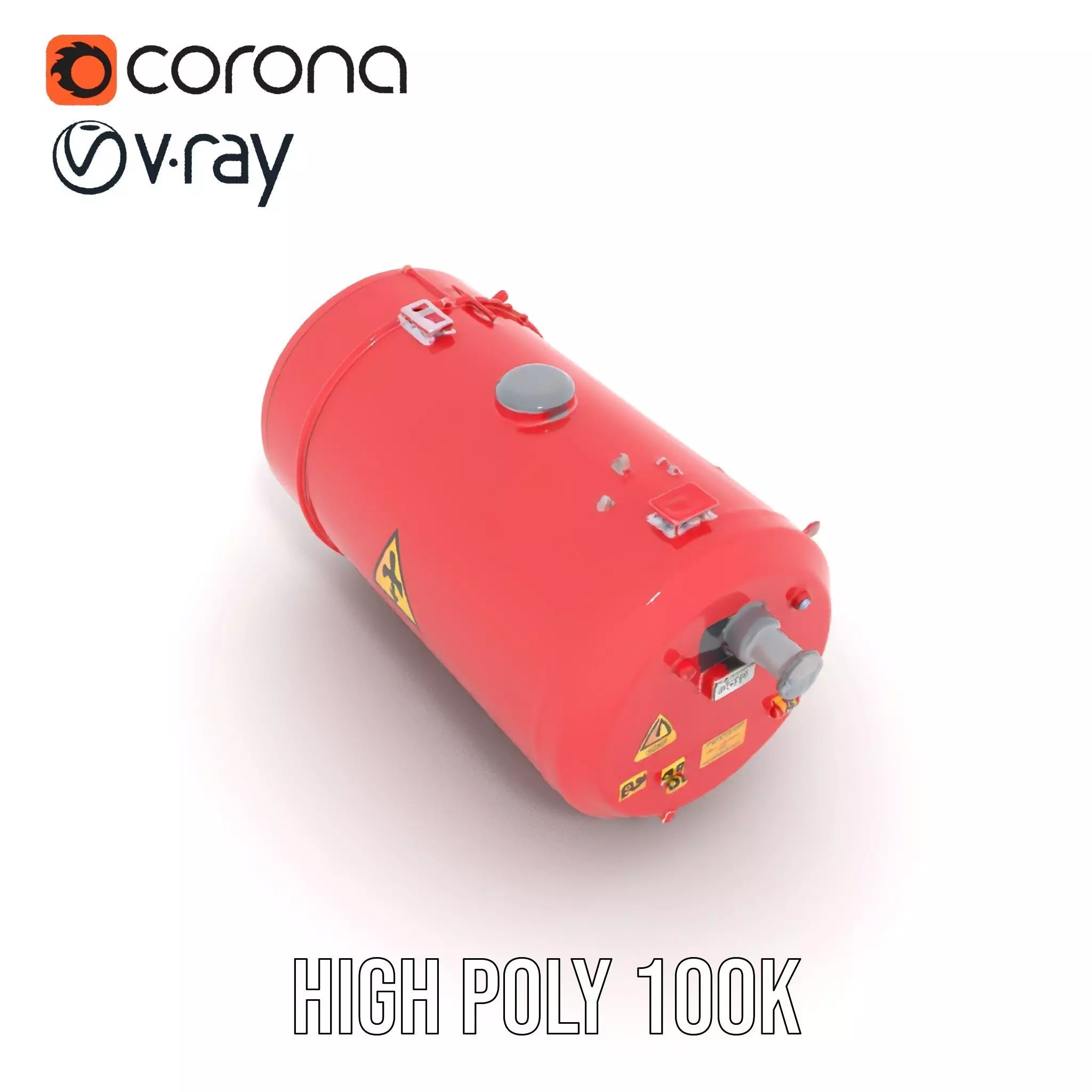 Industrial Hazard Tank model pack with warning signs Low-poly 3D model_11