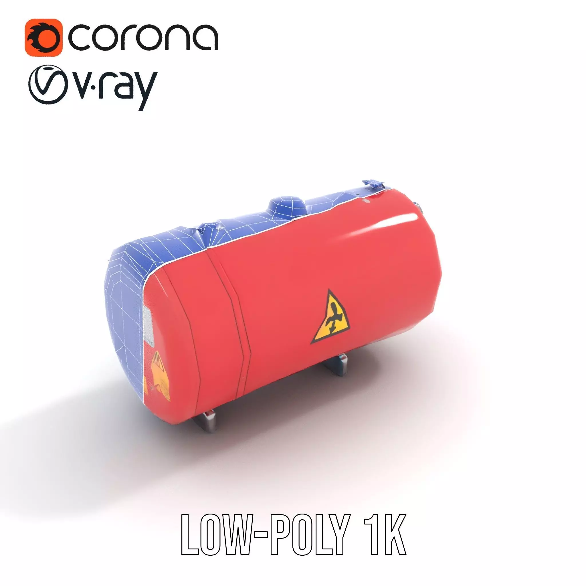 Industrial Hazard Tank model pack with warning signs Low-poly 3D model_27