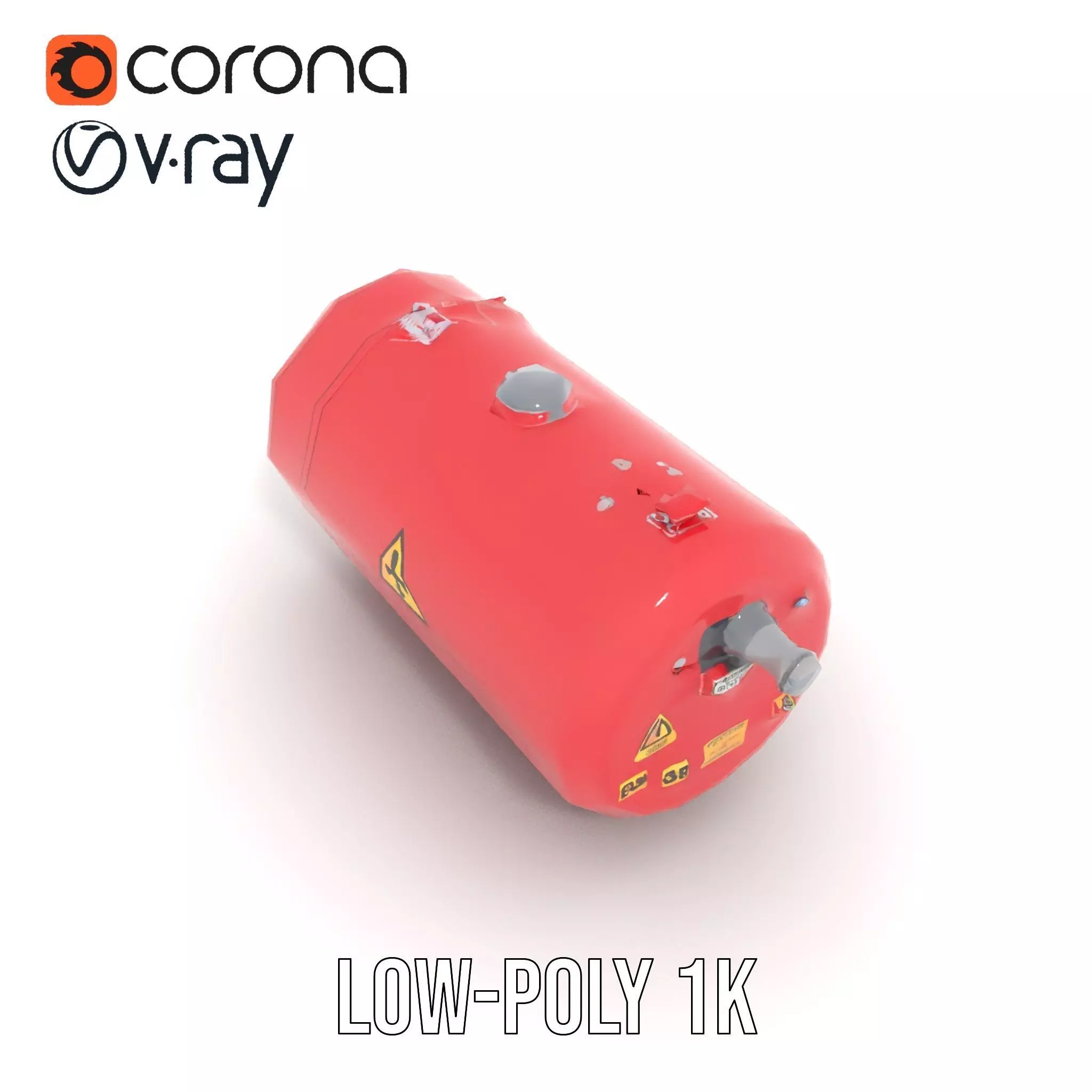 Industrial Hazard Tank model pack with warning signs Low-poly 3D model_13