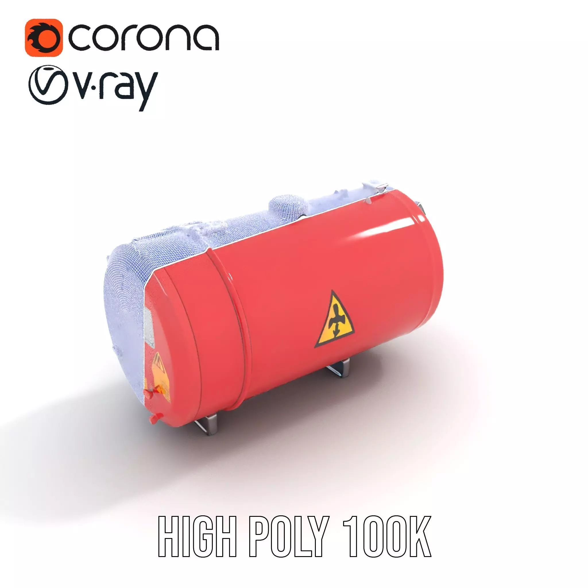 Industrial Hazard Tank model pack with warning signs Low-poly 3D model_23