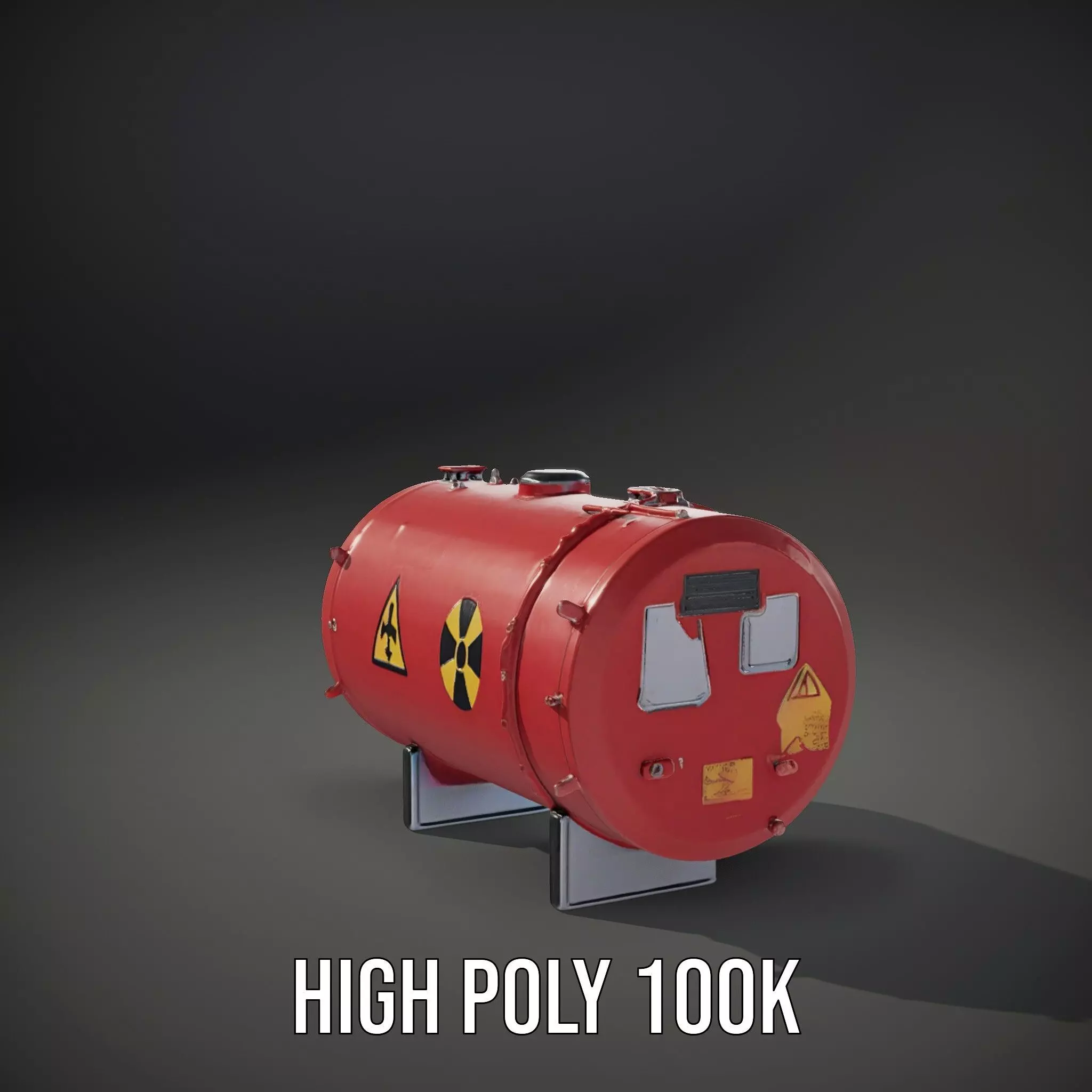 Industrial Hazard Tank model pack with warning signs Low-poly 3D model_31