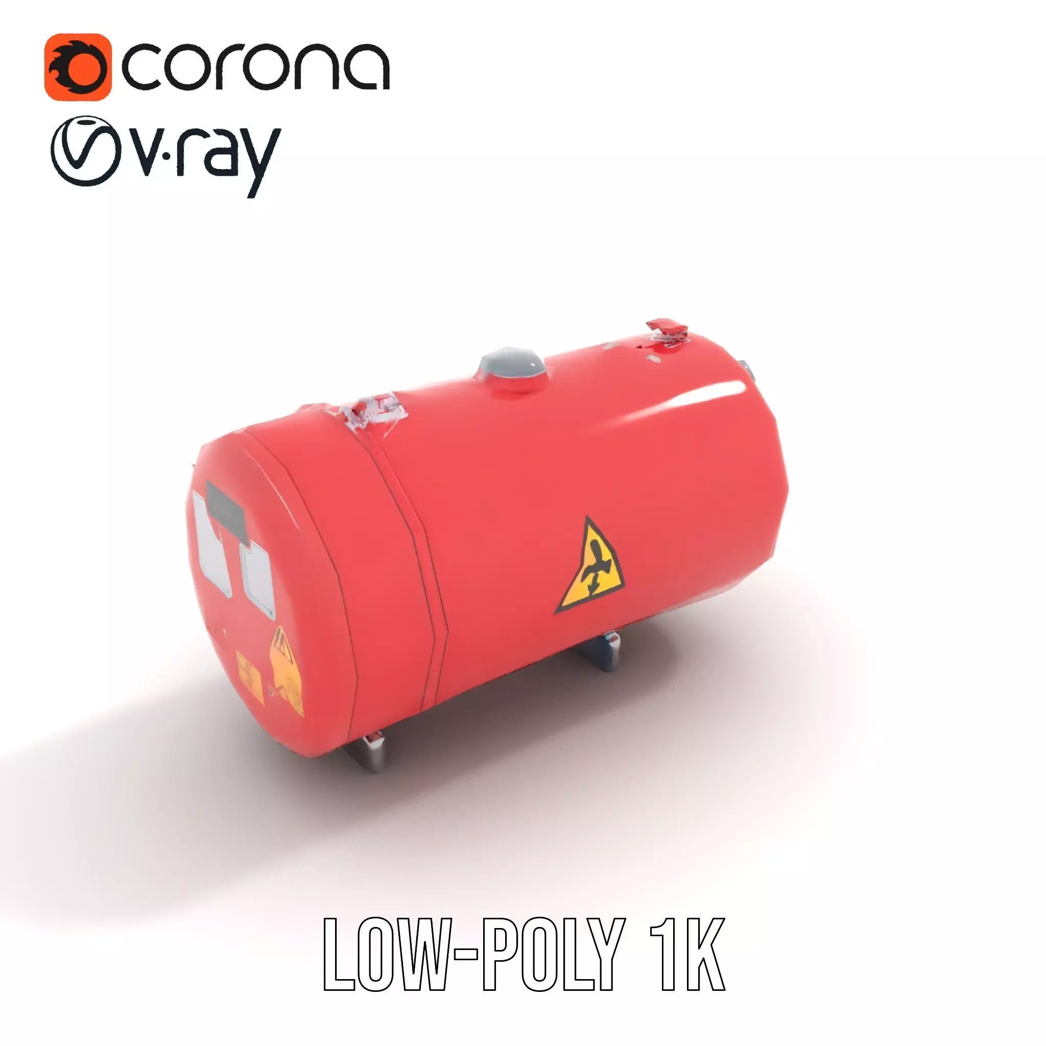 Industrial Hazard Tank model pack with warning signs Low-poly 3D model_10
