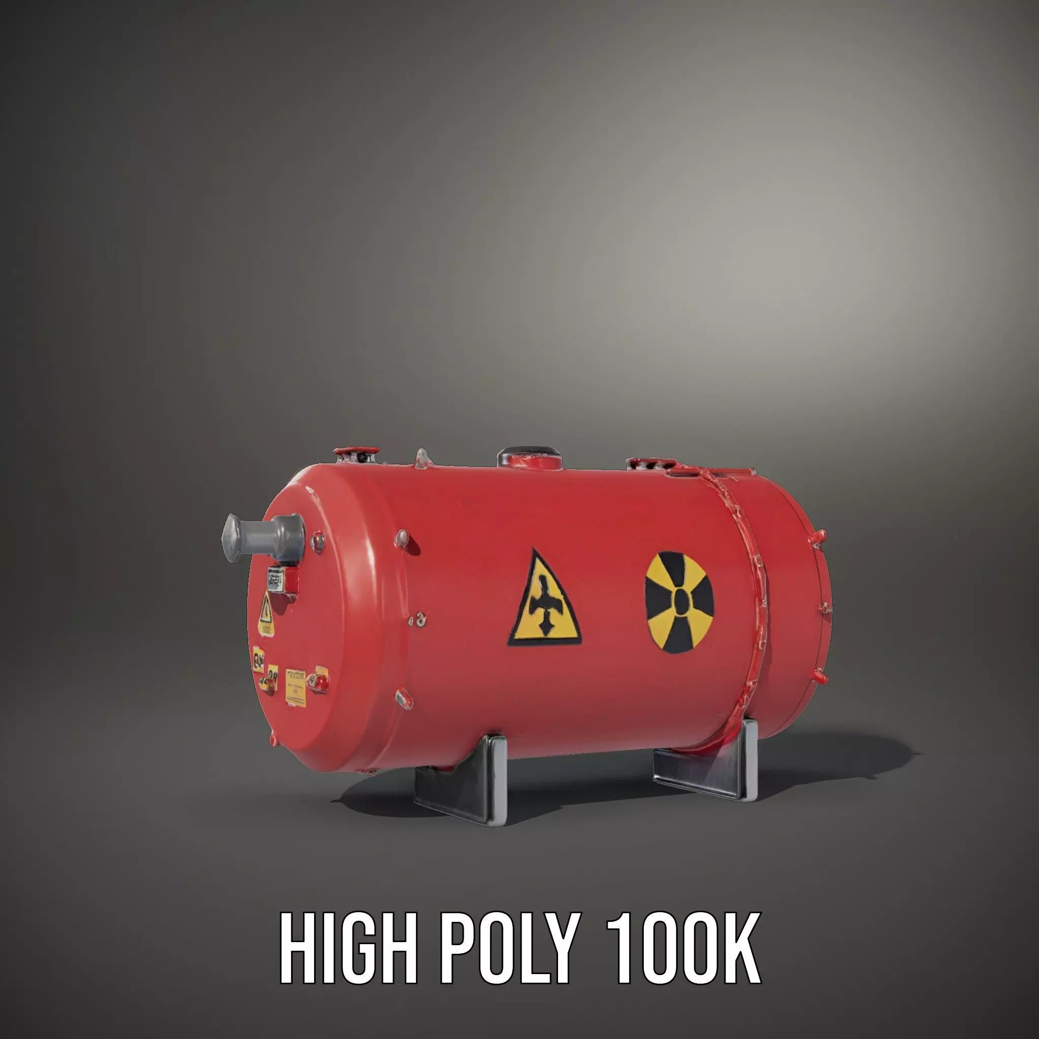 Industrial Hazard Tank model pack with warning signs Low-poly 3D model_17