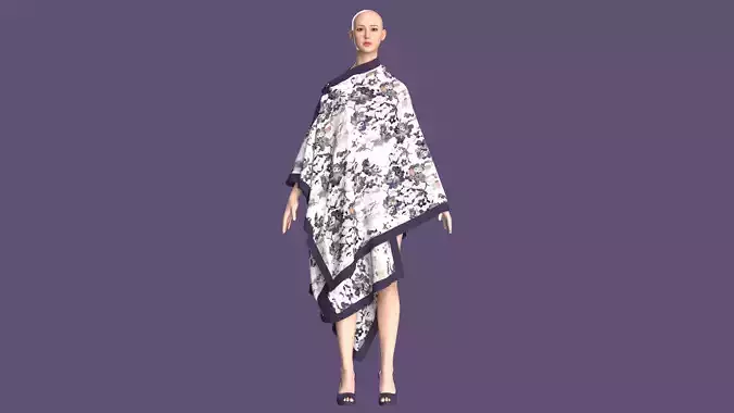 Girls Printed Midi Dress V2