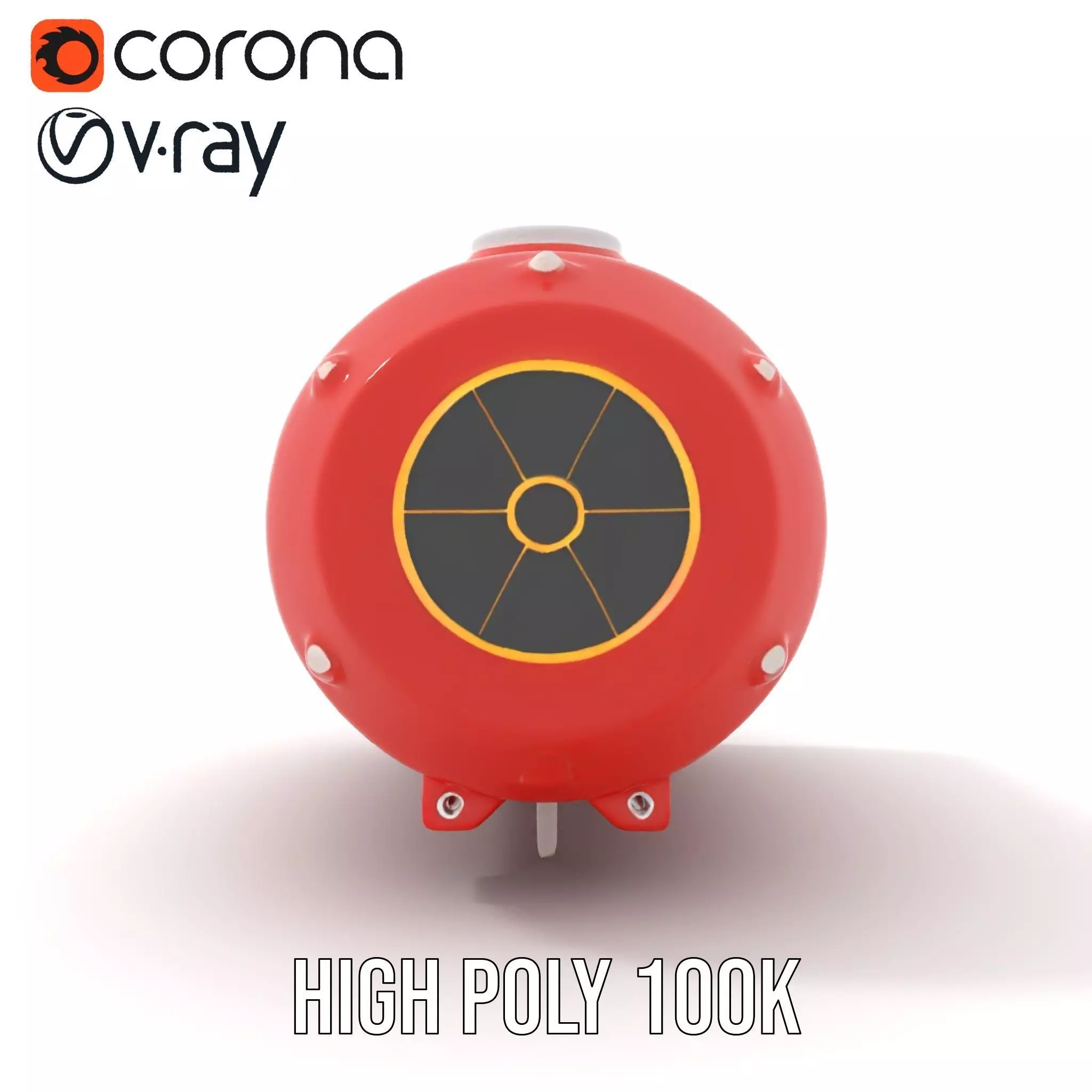 Red Nuclear Barrel Model Pack with High Detail Low-poly 3D model_27