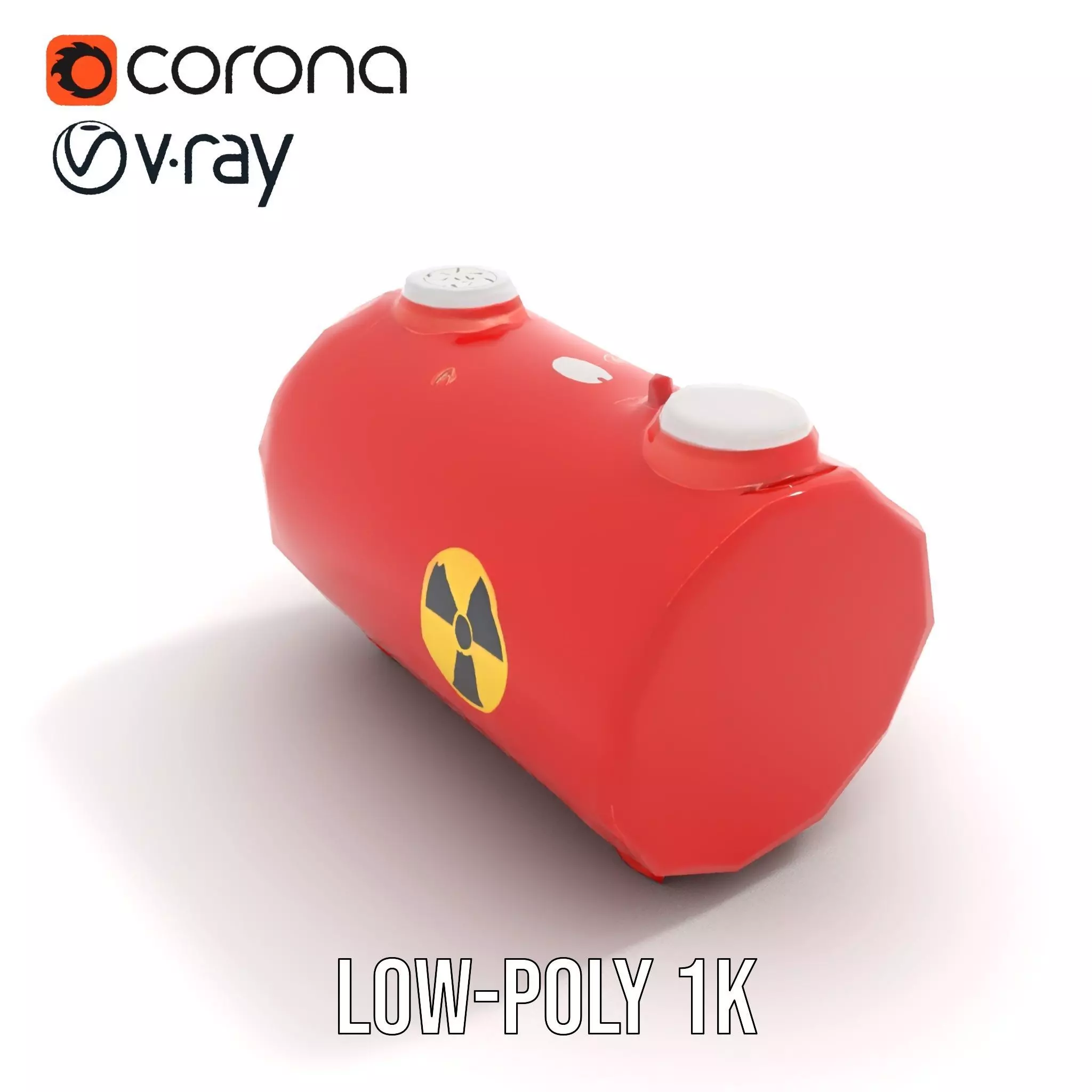 Red Nuclear Barrel Model Pack with High Detail Low-poly 3D model_23
