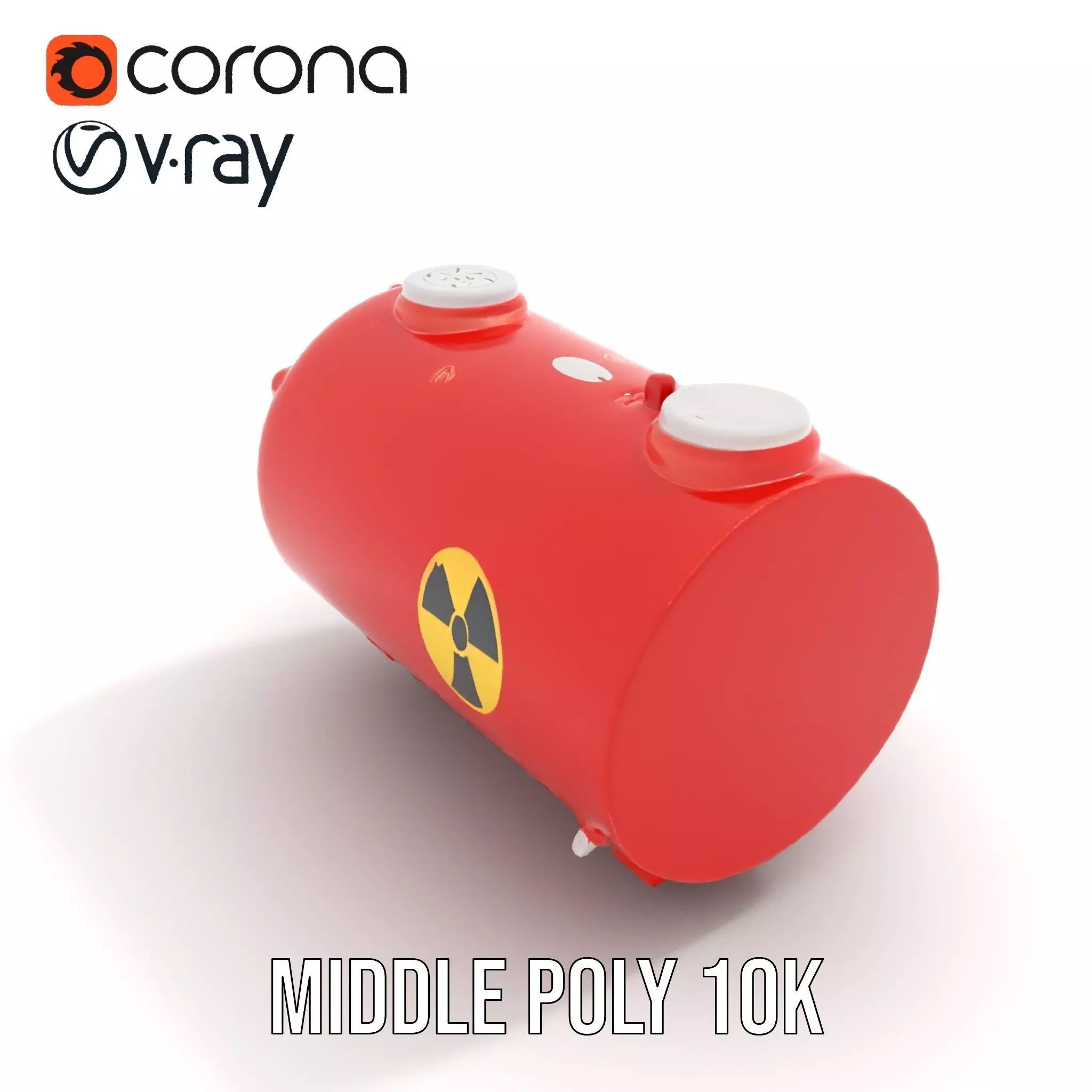 Red Nuclear Barrel Model Pack with High Detail Low-poly 3D model_7