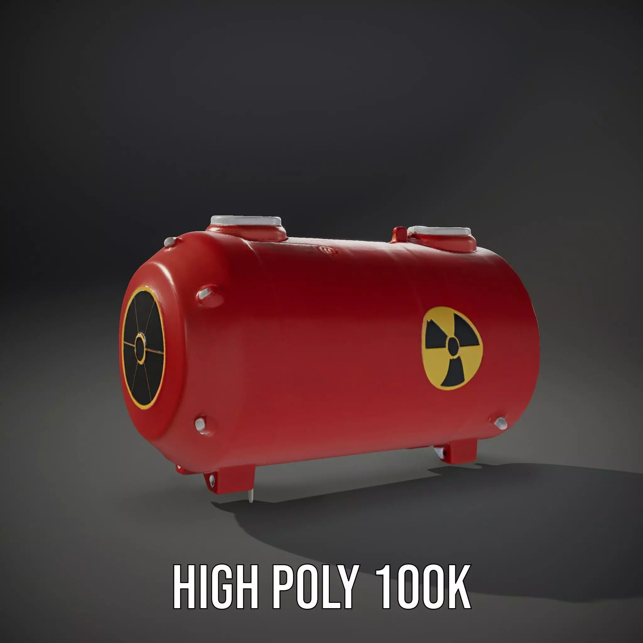 Red Nuclear Barrel Model Pack with High Detail Low-poly 3D model_9