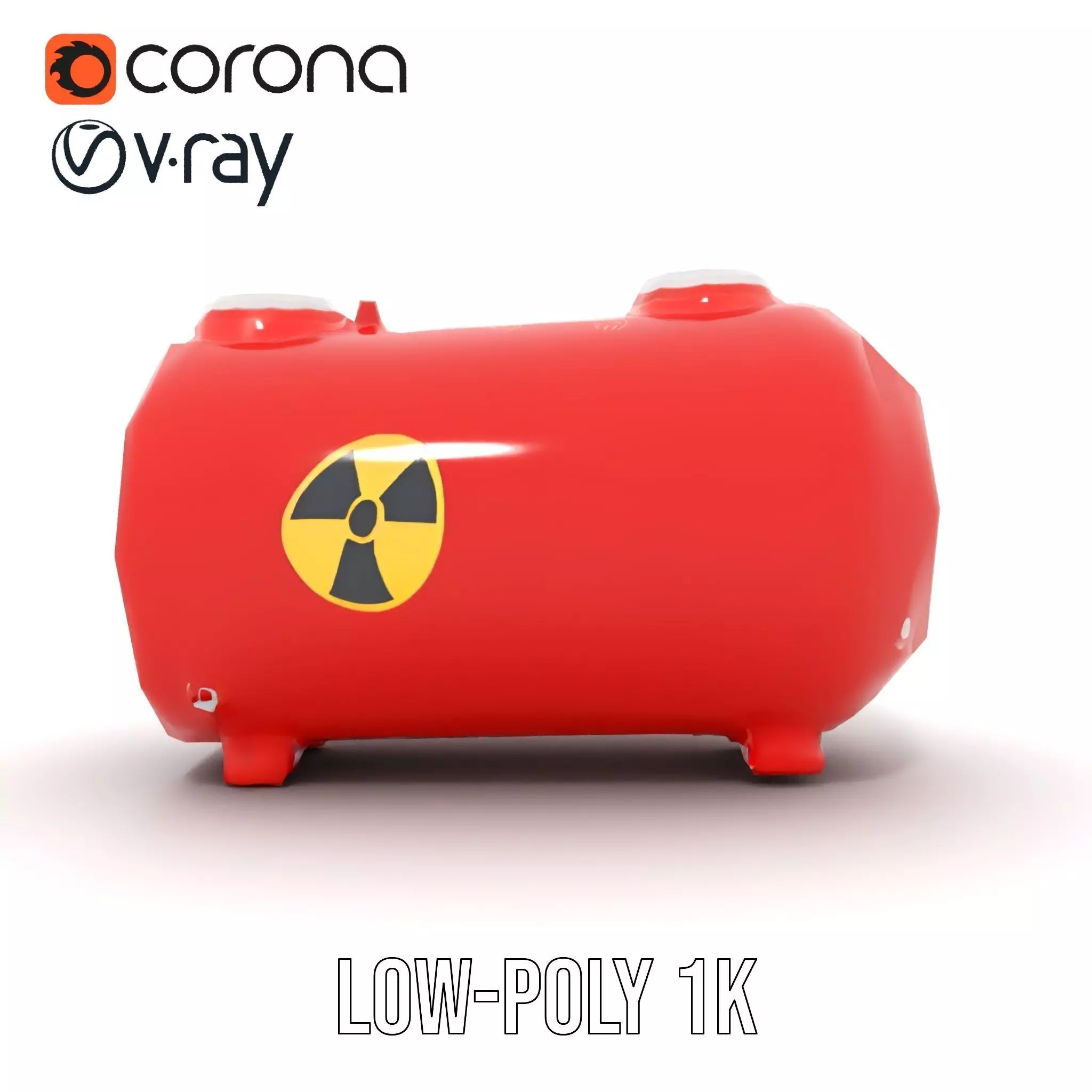 Red Nuclear Barrel Model Pack with High Detail Low-poly 3D model_20
