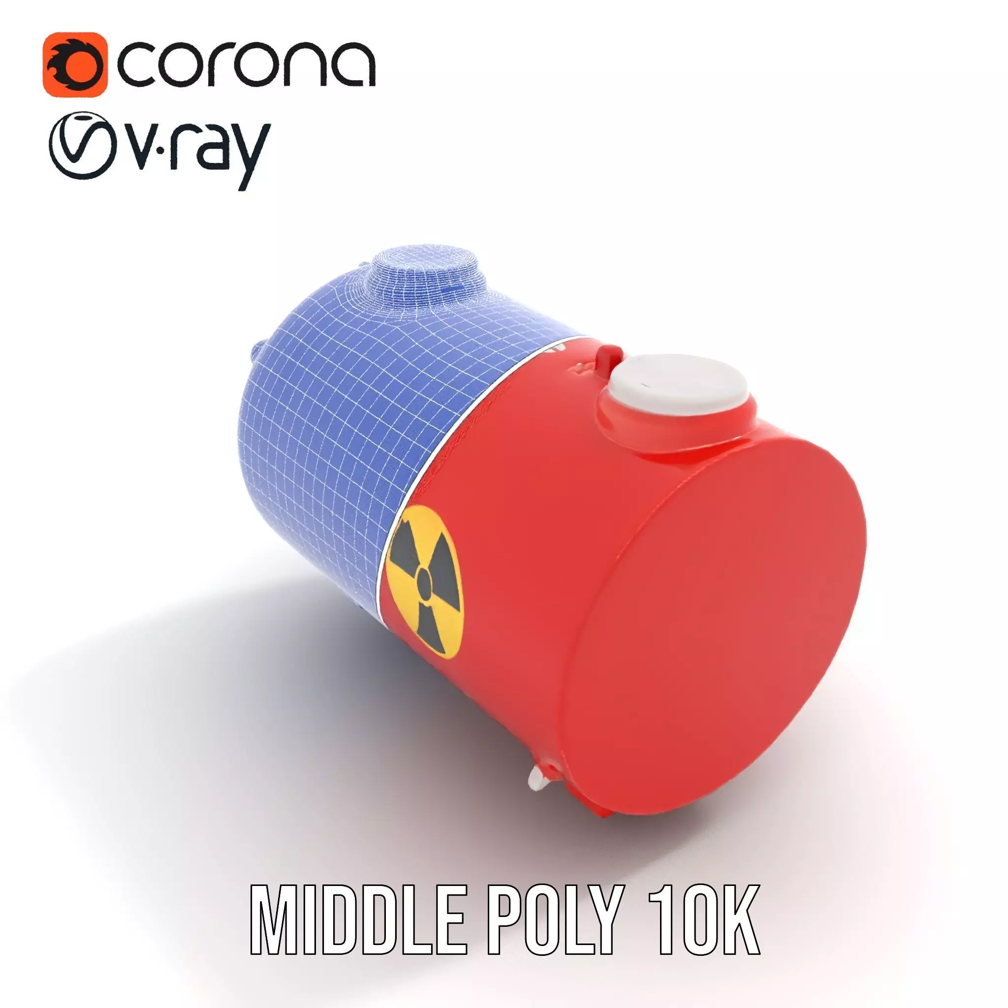 Red Nuclear Barrel Model Pack with High Detail Low-poly 3D model_19