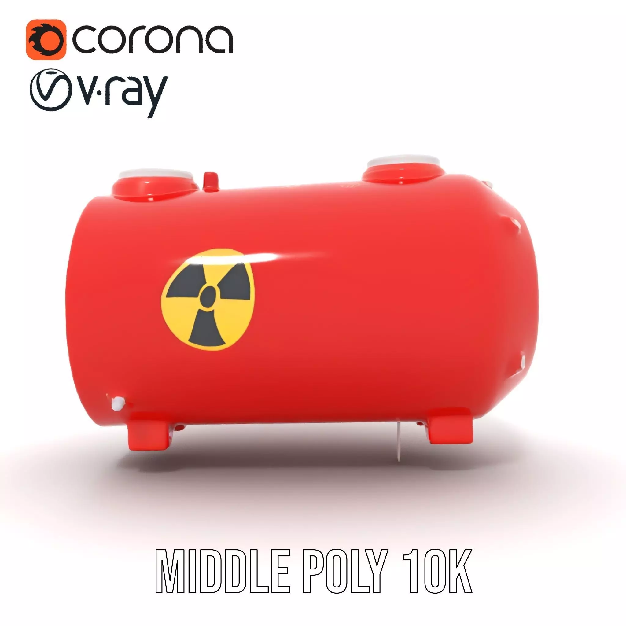 Red Nuclear Barrel Model Pack with High Detail Low-poly 3D model_31