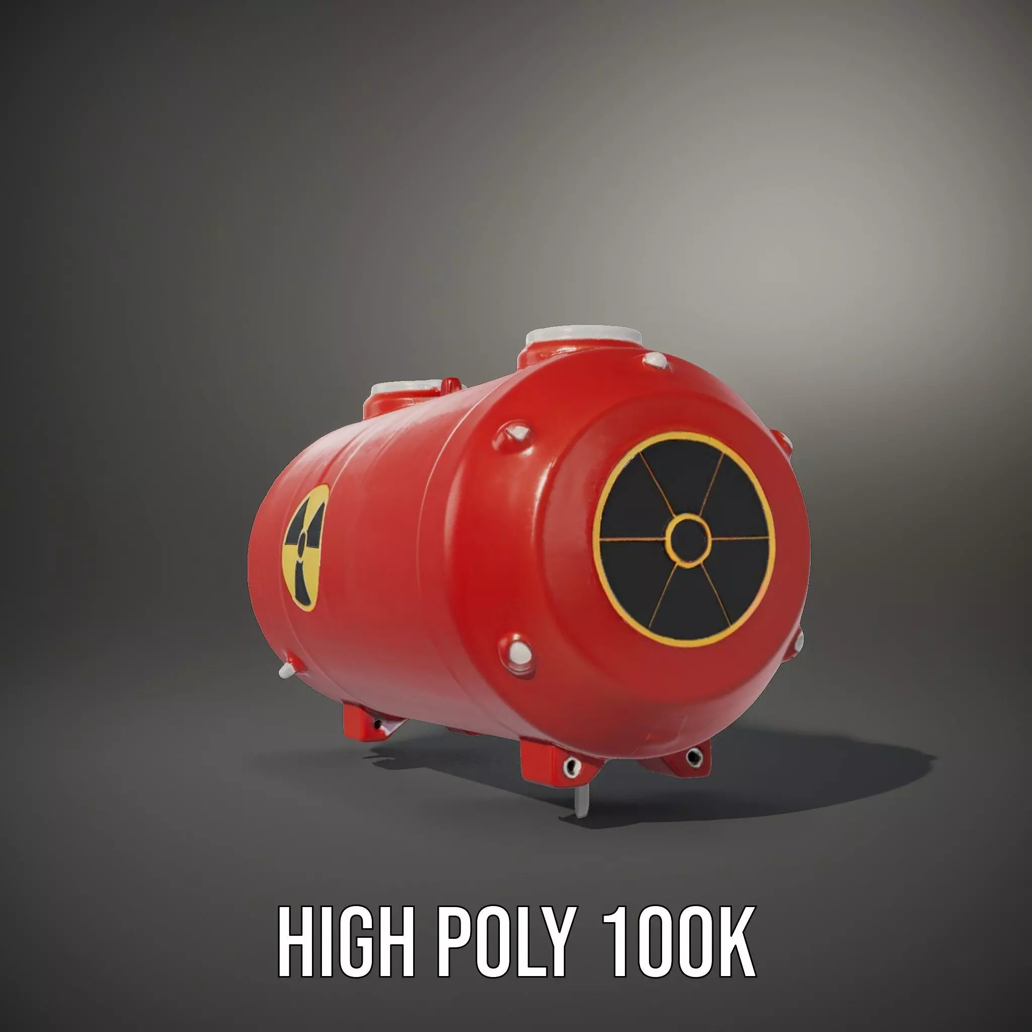 Red Nuclear Barrel Model Pack with High Detail Low-poly 3D model_11