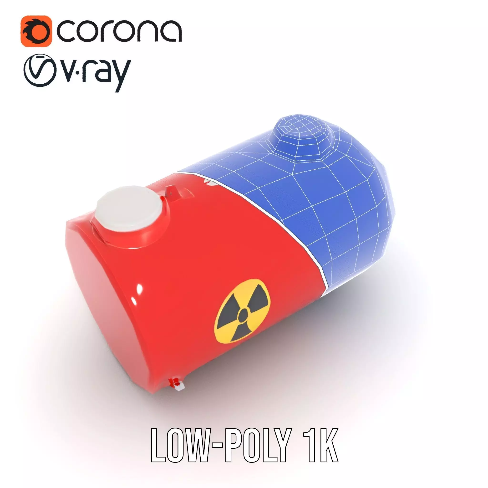 Red Nuclear Barrel Model Pack with High Detail Low-poly 3D model_29