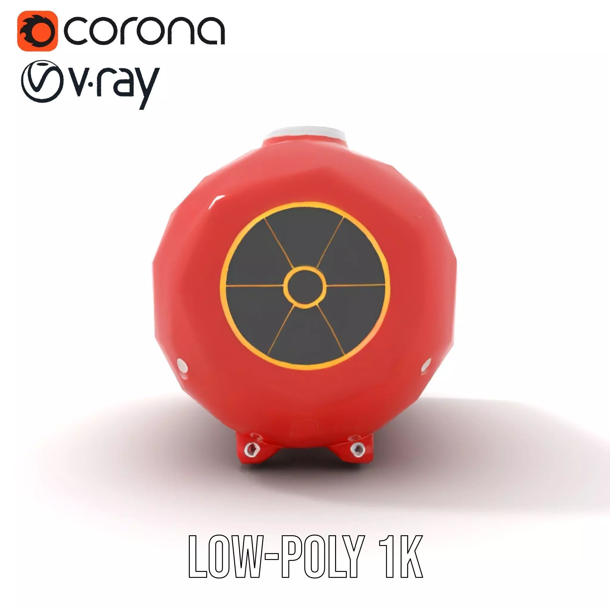 Red Nuclear Barrel Model Pack with High Detail Low-poly 3D model_10