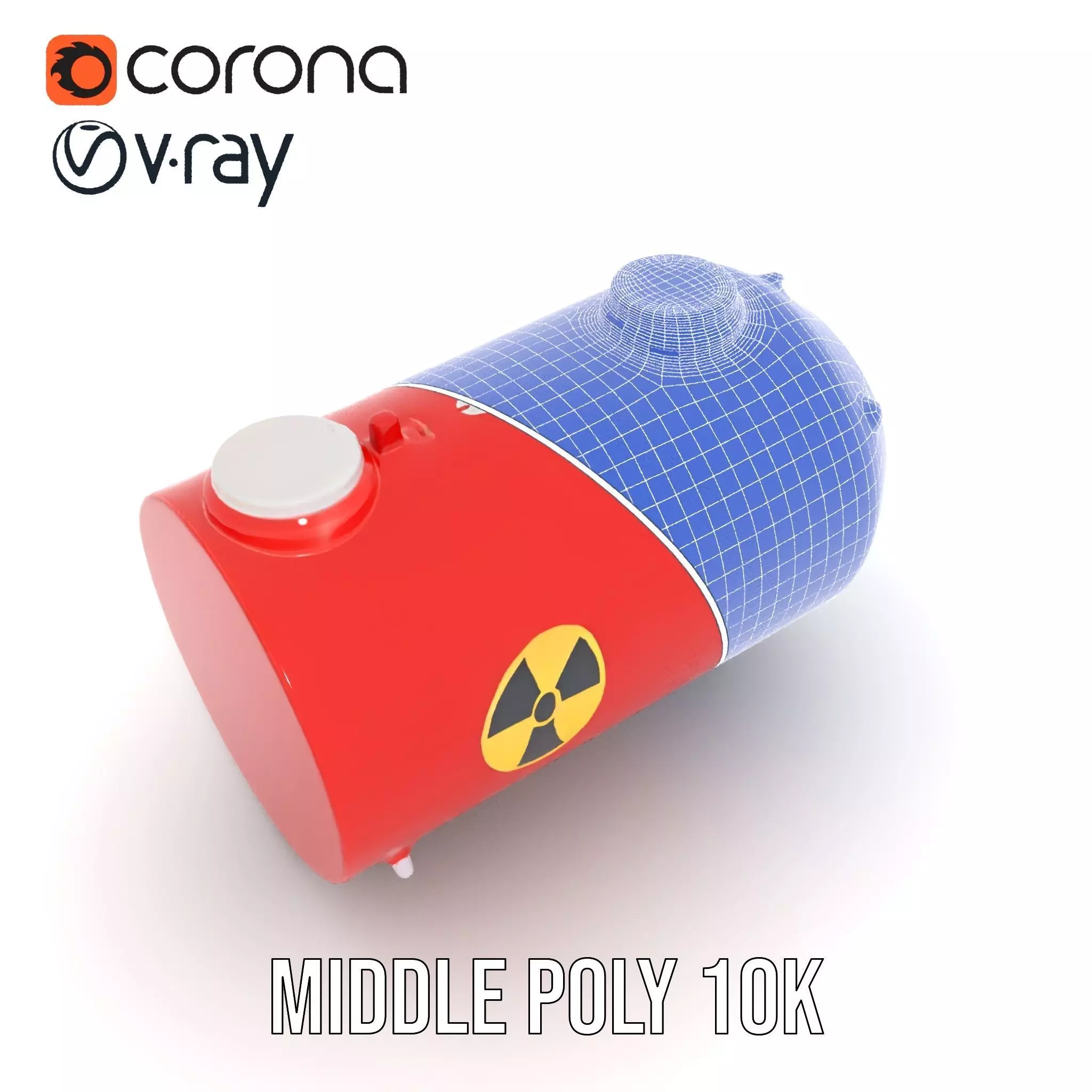 Red Nuclear Barrel Model Pack with High Detail Low-poly 3D model_25