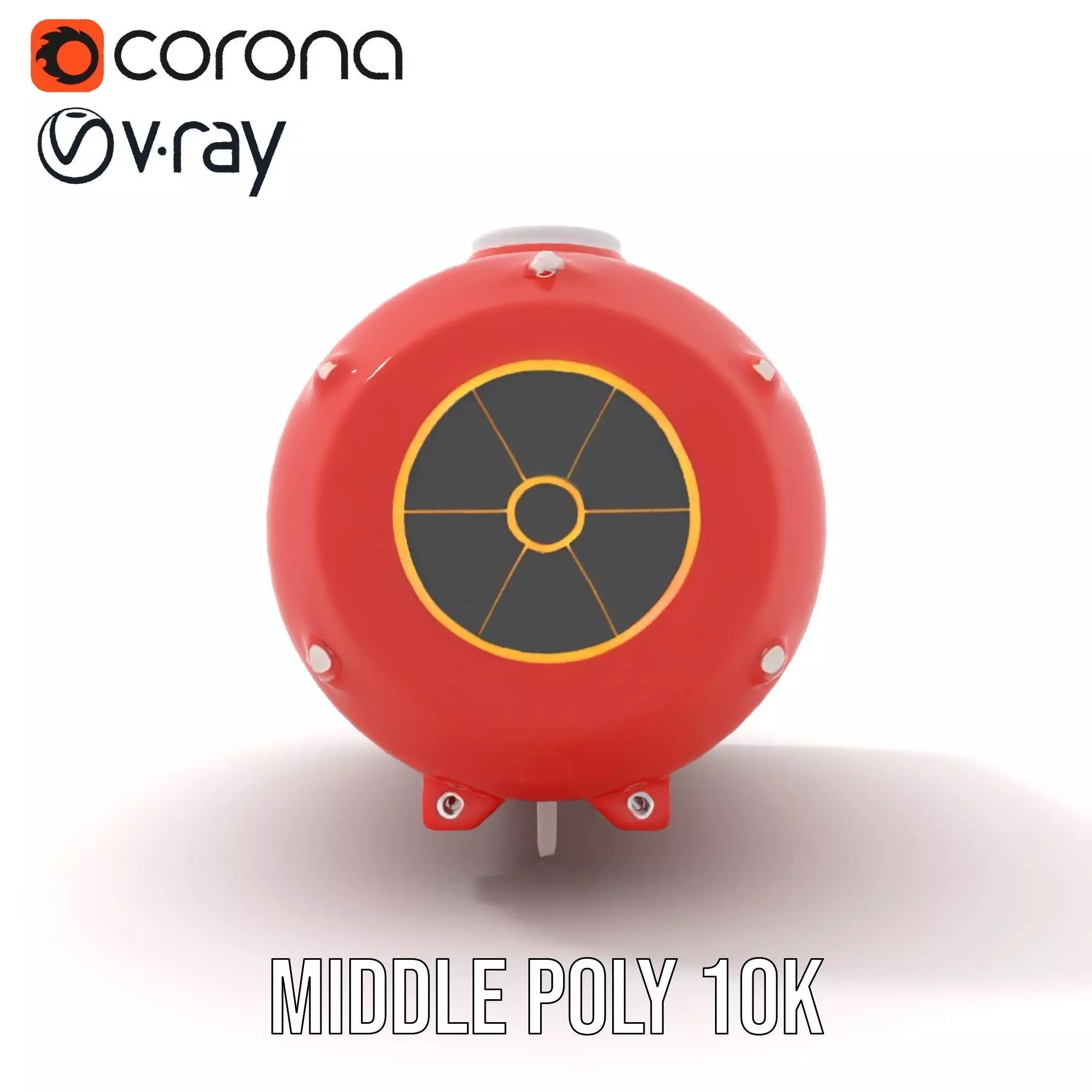 Red Nuclear Barrel Model Pack with High Detail Low-poly 3D model_14