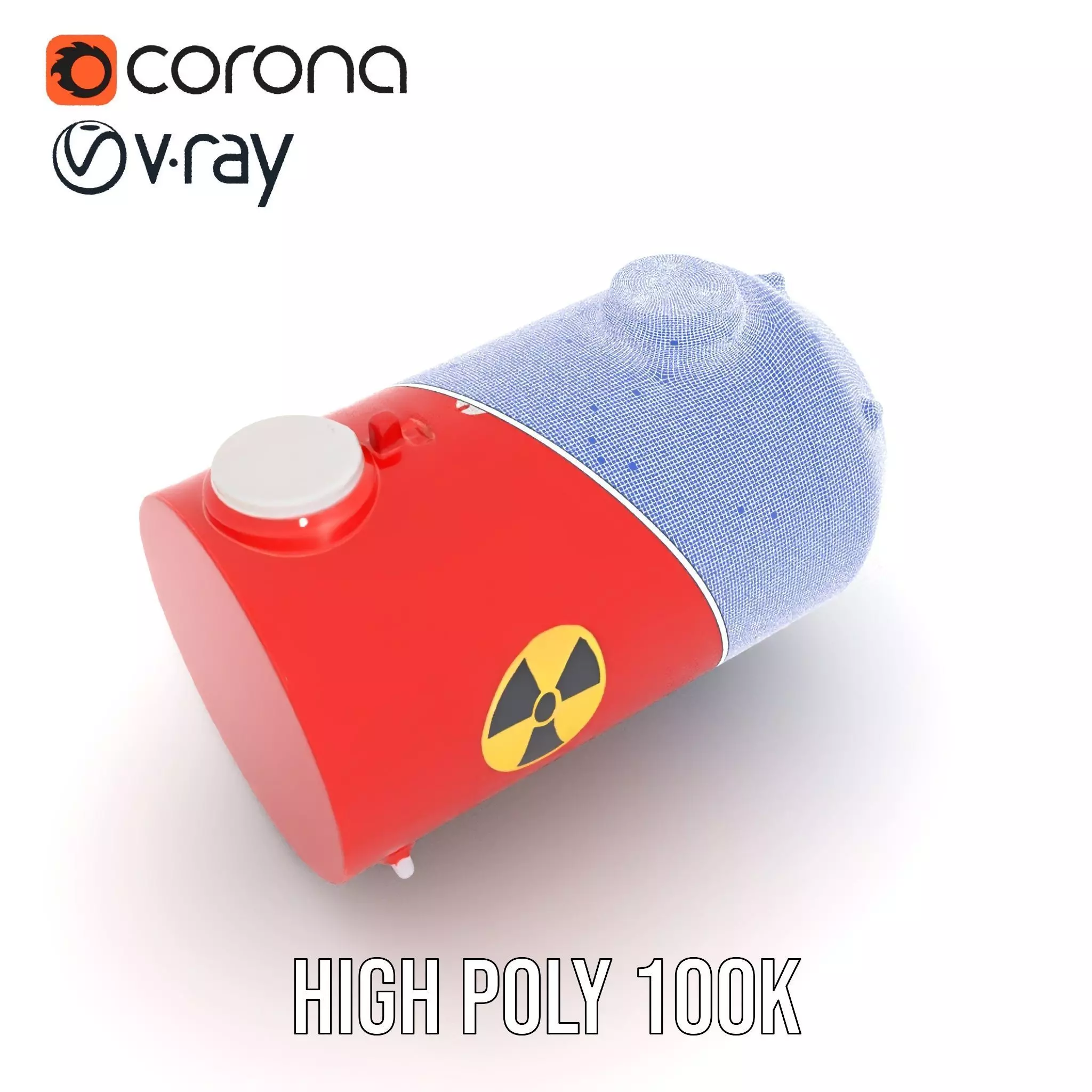 Red Nuclear Barrel Model Pack with High Detail Low-poly 3D model_33