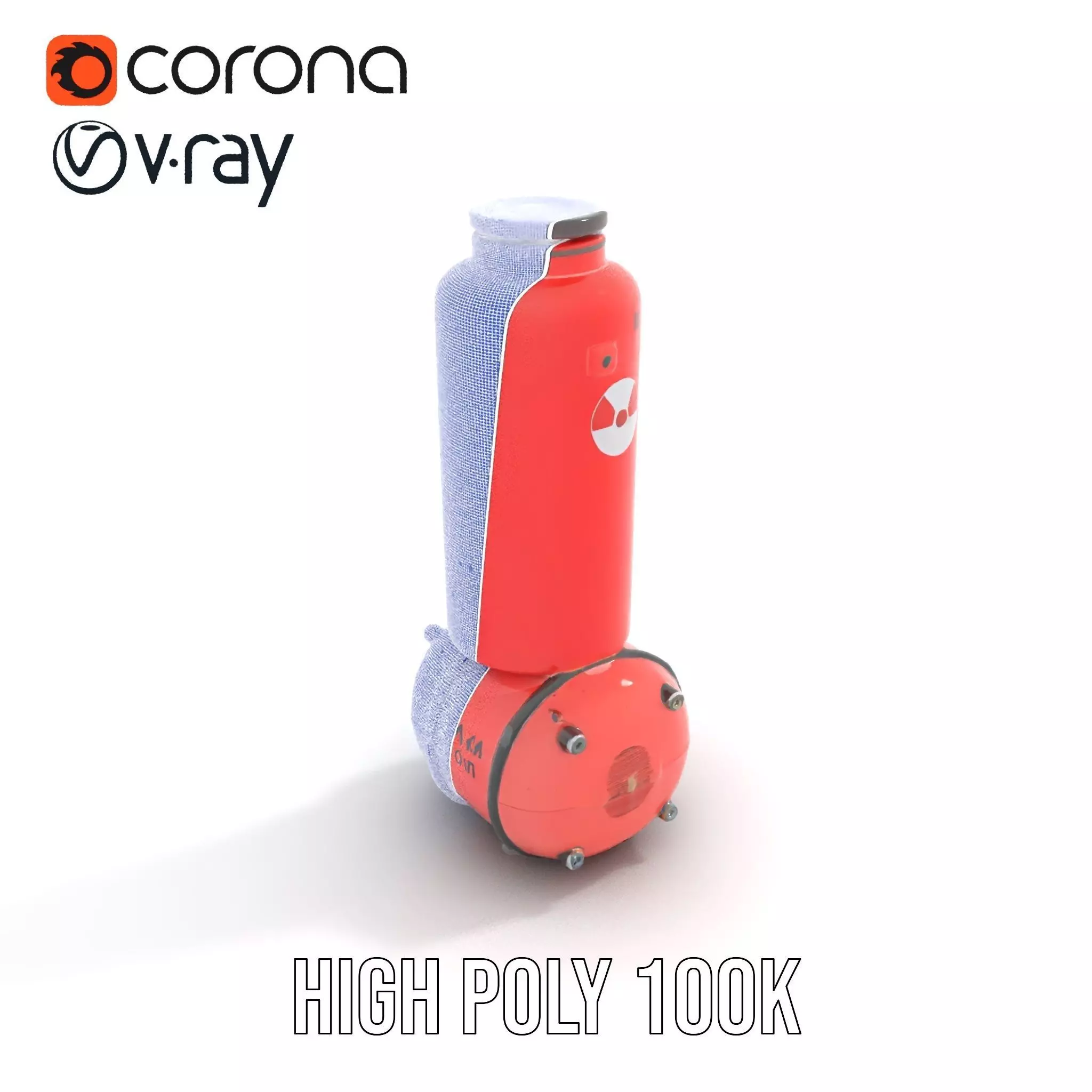 Futuristic Red Canister Model Pack with Radiation Symbols Low-poly 3D model_34