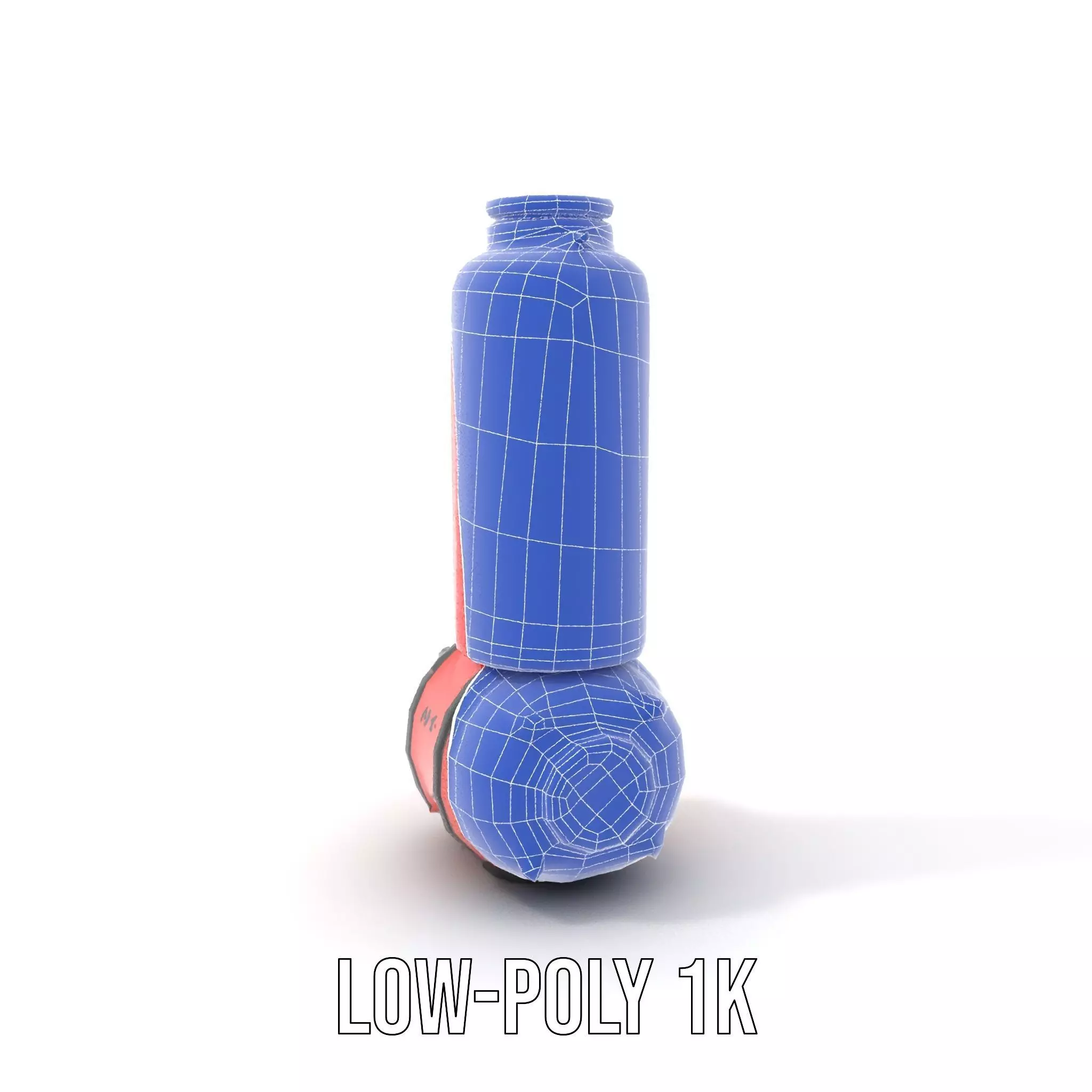 Futuristic Red Canister Model Pack with Radiation Symbols Low-poly 3D model_10