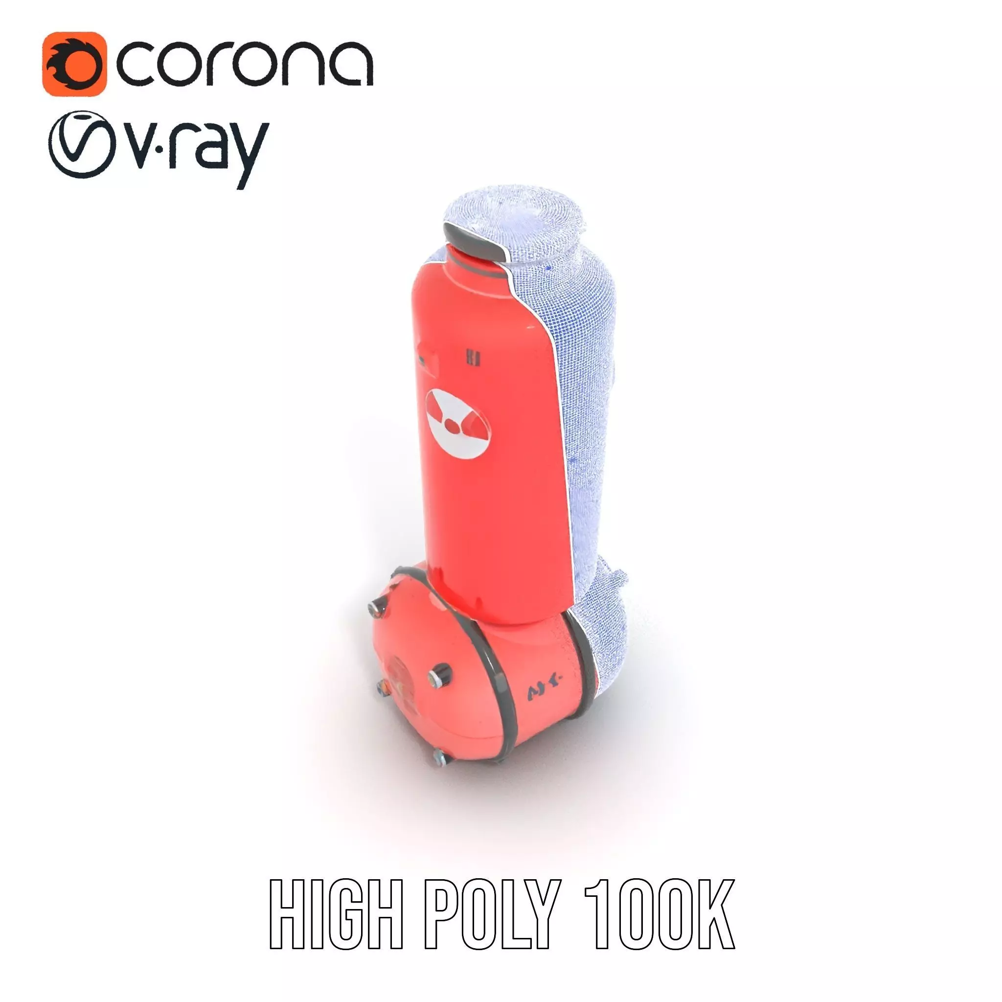 Futuristic Red Canister Model Pack with Radiation Symbols Low-poly 3D model_33