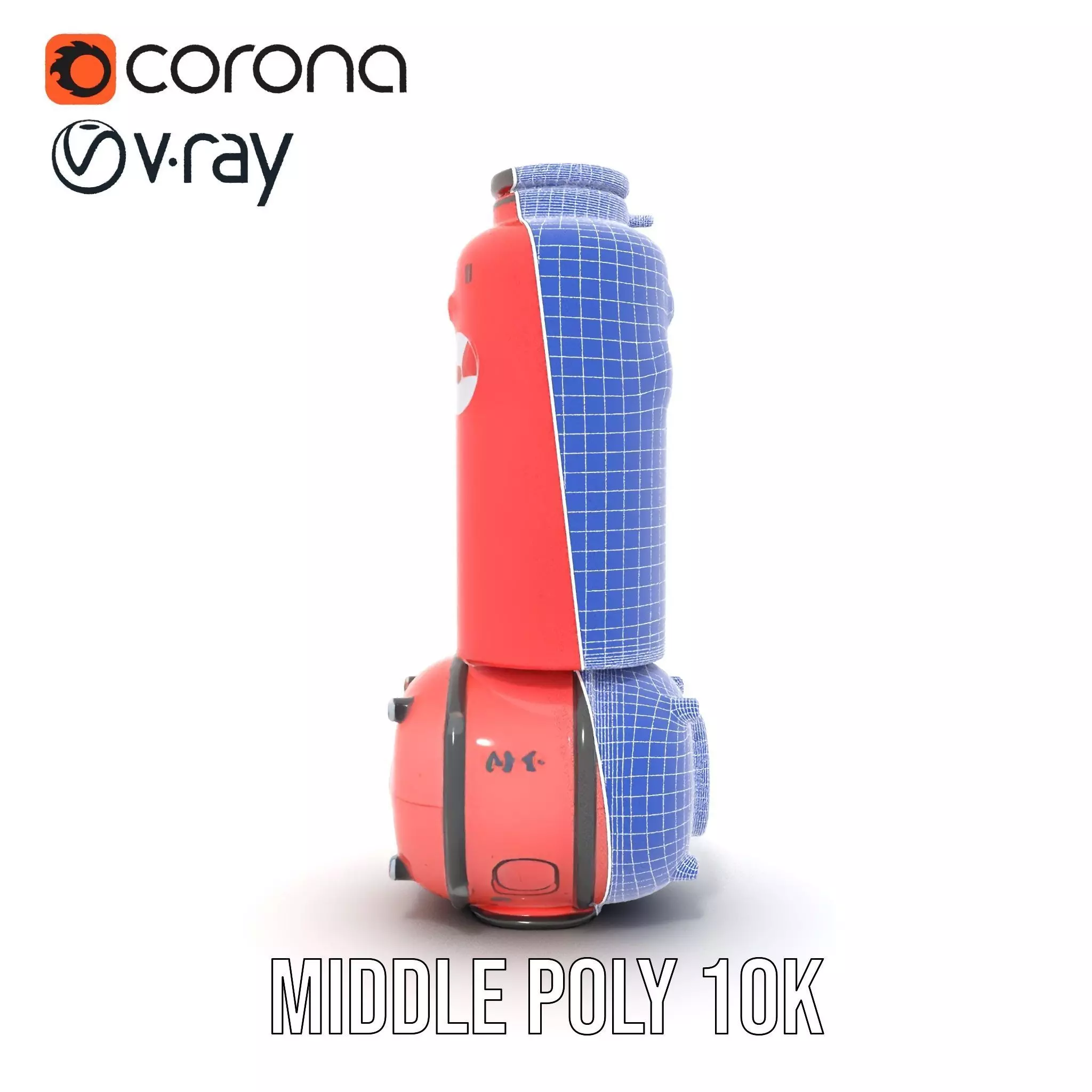 Futuristic Red Canister Model Pack with Radiation Symbols Low-poly 3D model_31