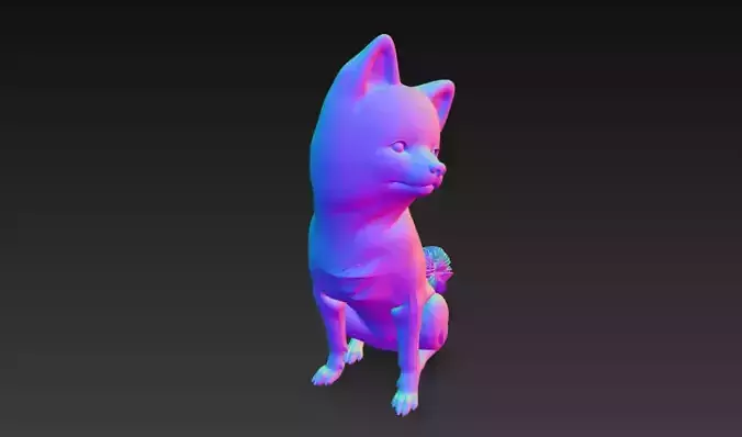 Cute White Pomeranian Dog 3D Model  Pinko