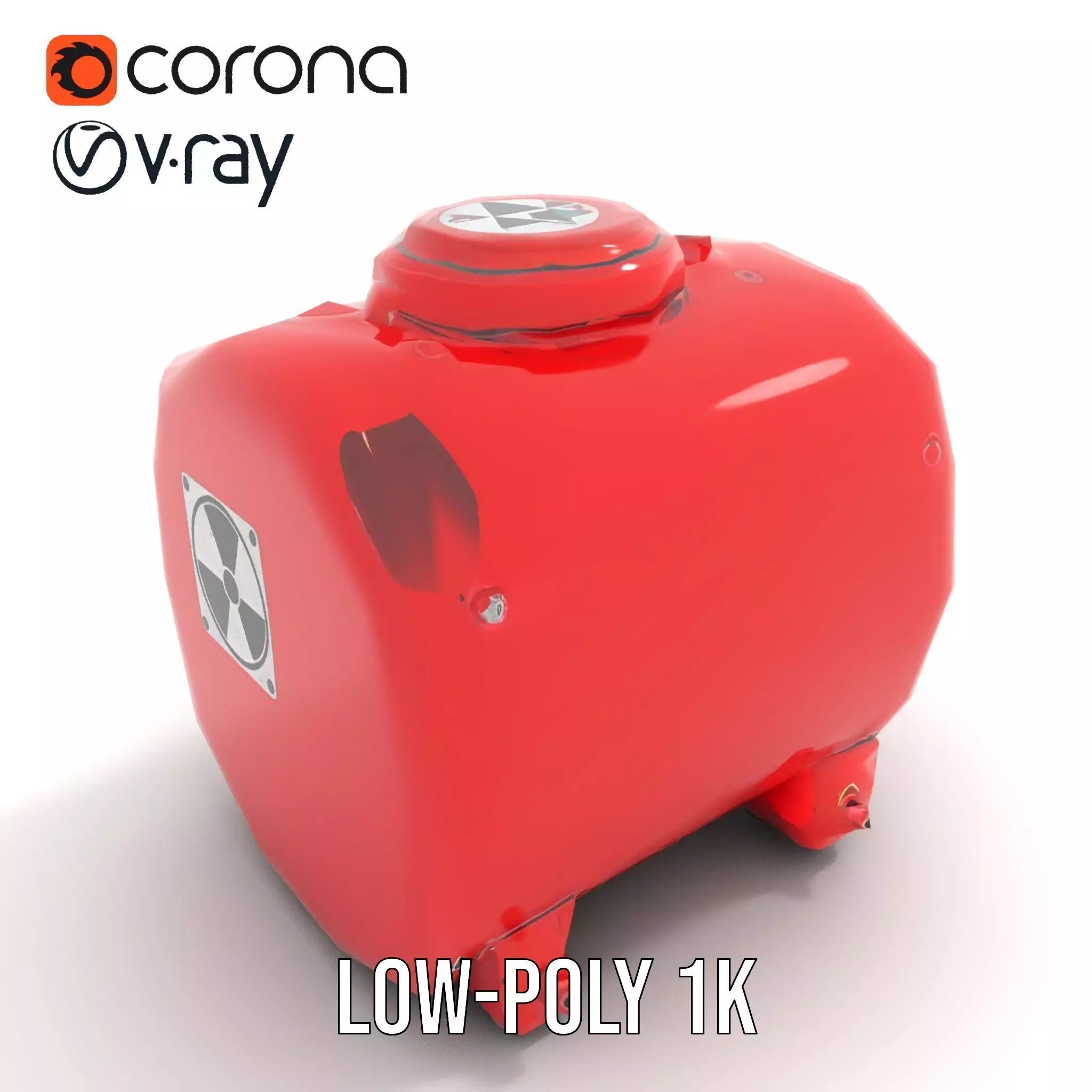 Industrial Hazard Tank model pack with warning labels Low-poly 3D model_7