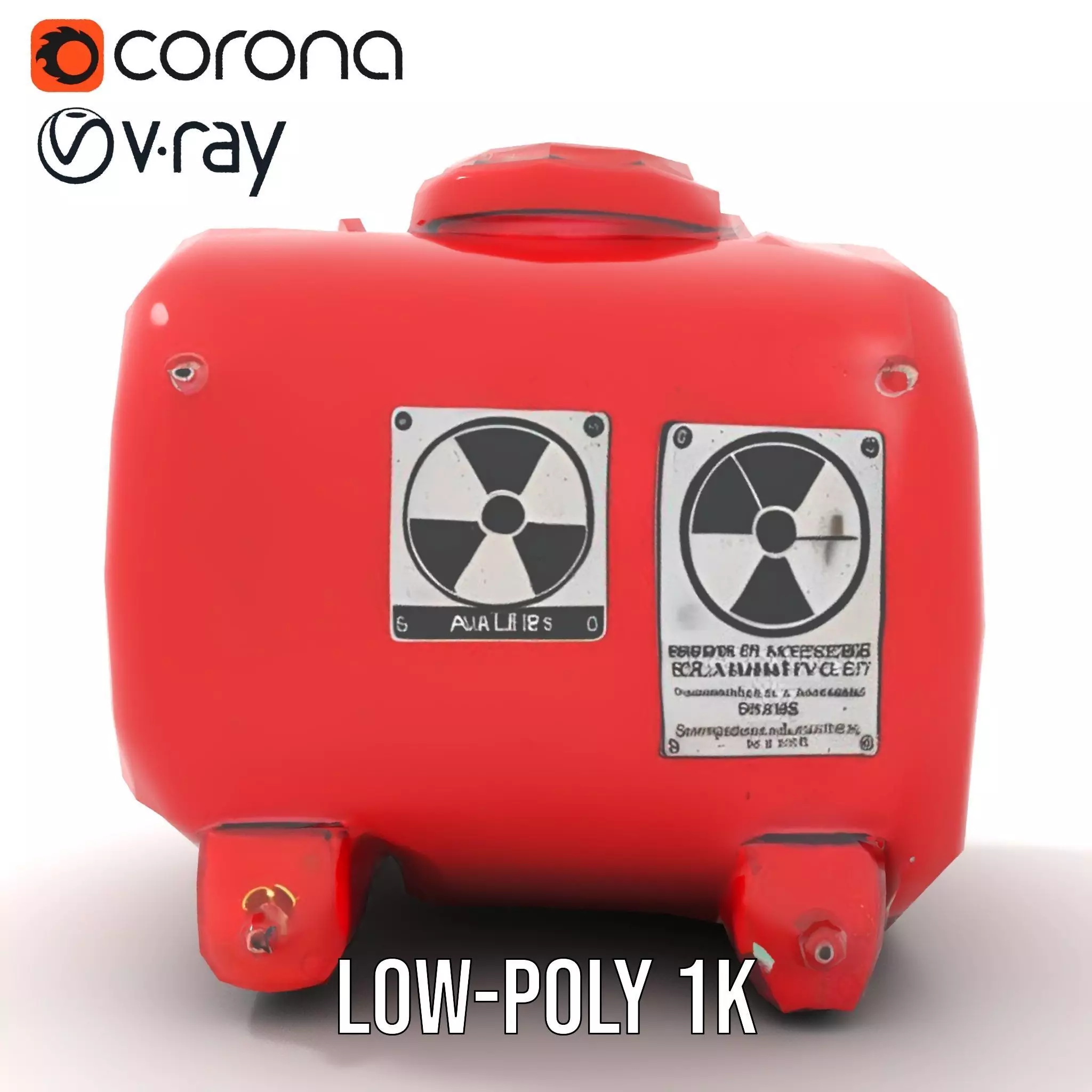 Industrial Hazard Tank model pack with warning labels Low-poly 3D model_9