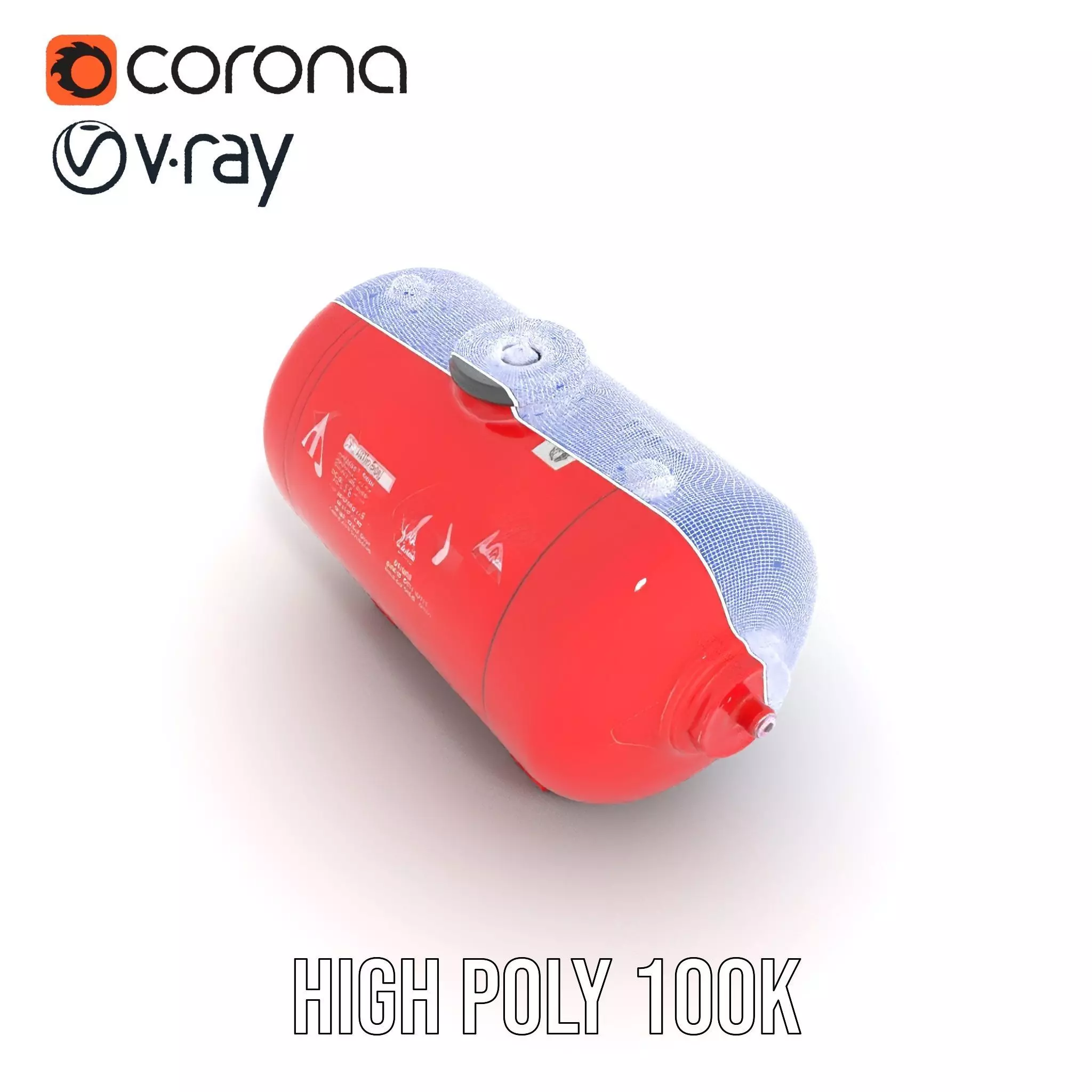 Red Safety Pressure Vessel model pack Low-poly 3D model_32