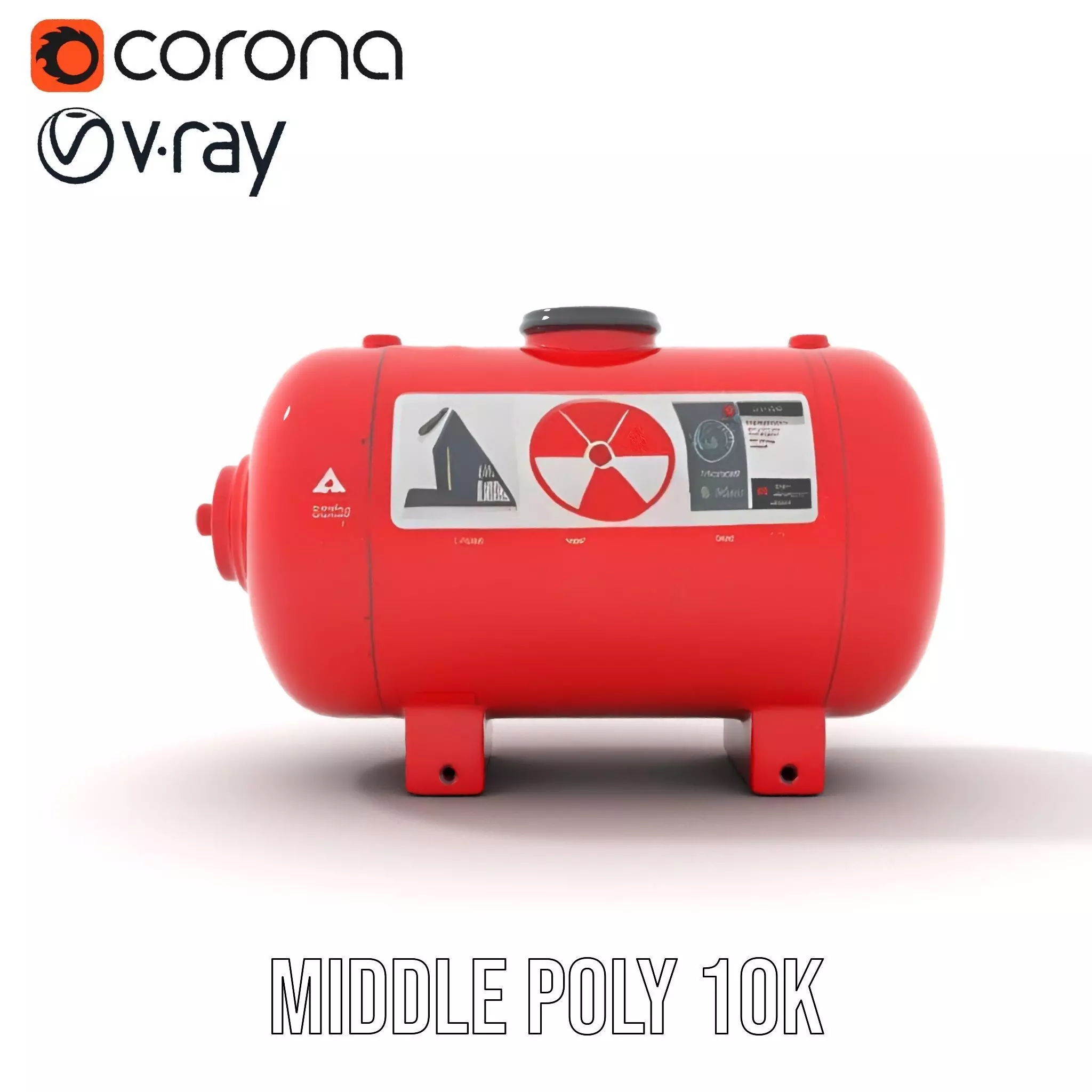 Red Safety Pressure Vessel model pack Low-poly 3D model_12