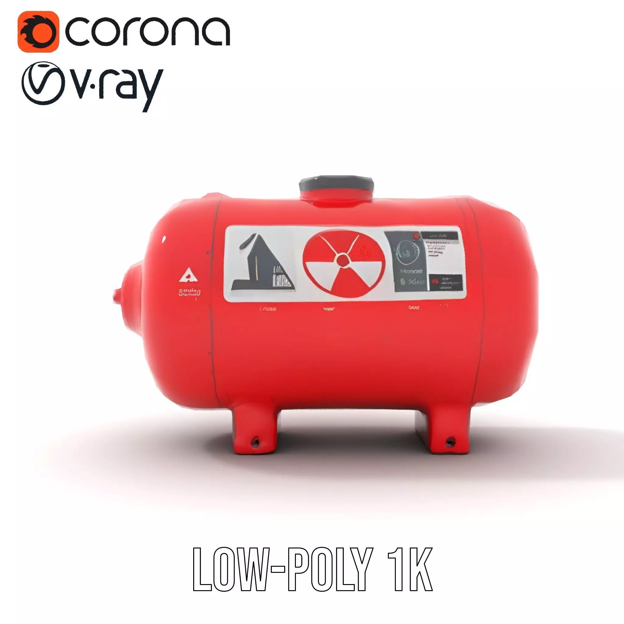 Red Safety Pressure Vessel model pack Low-poly 3D model_22