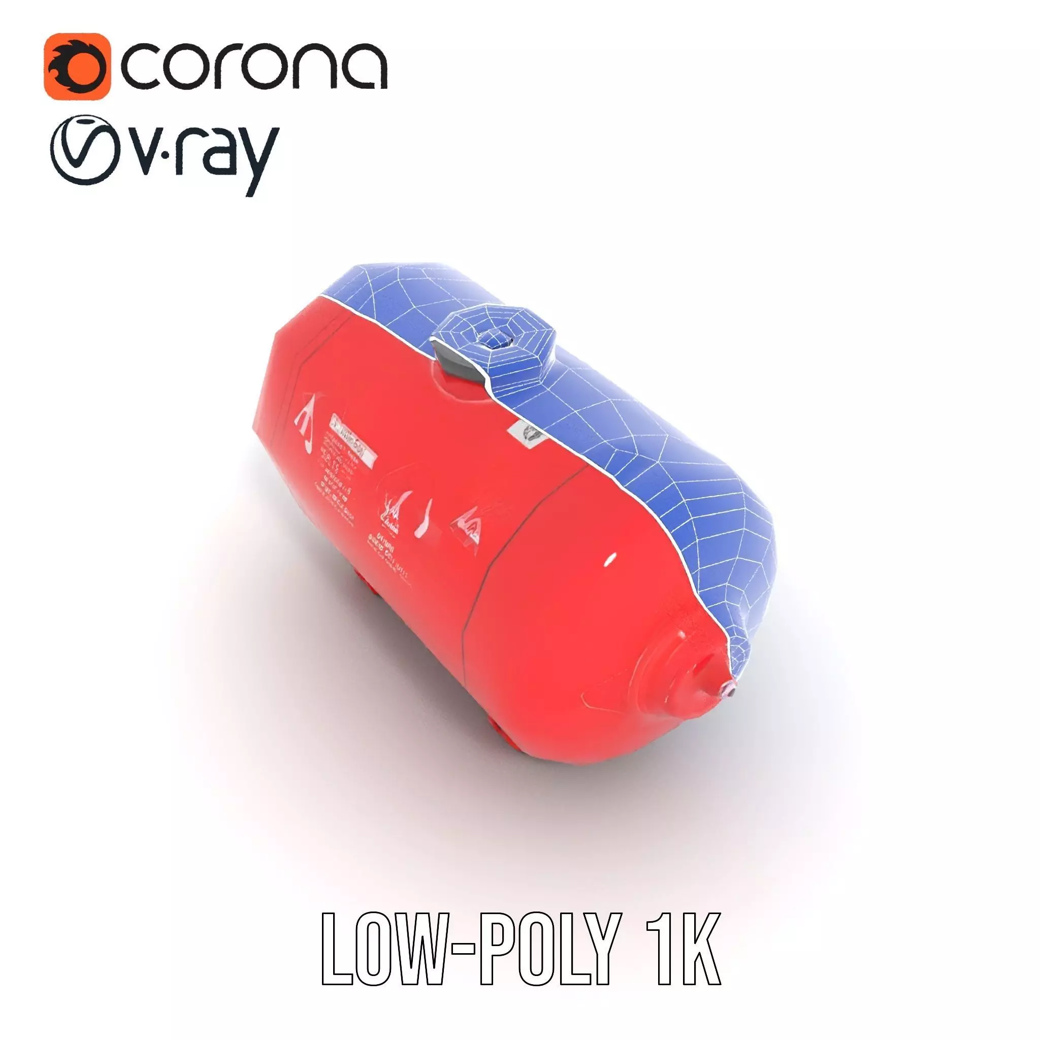 Red Safety Pressure Vessel model pack Low-poly 3D model_13