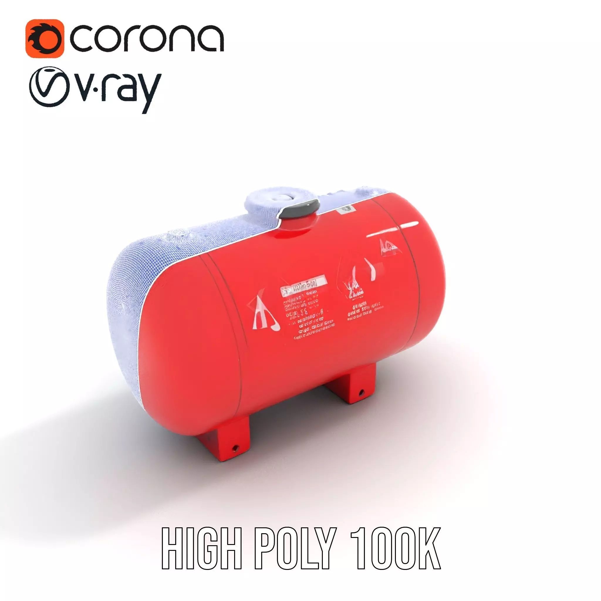 Red Safety Pressure Vessel model pack Low-poly 3D model_31